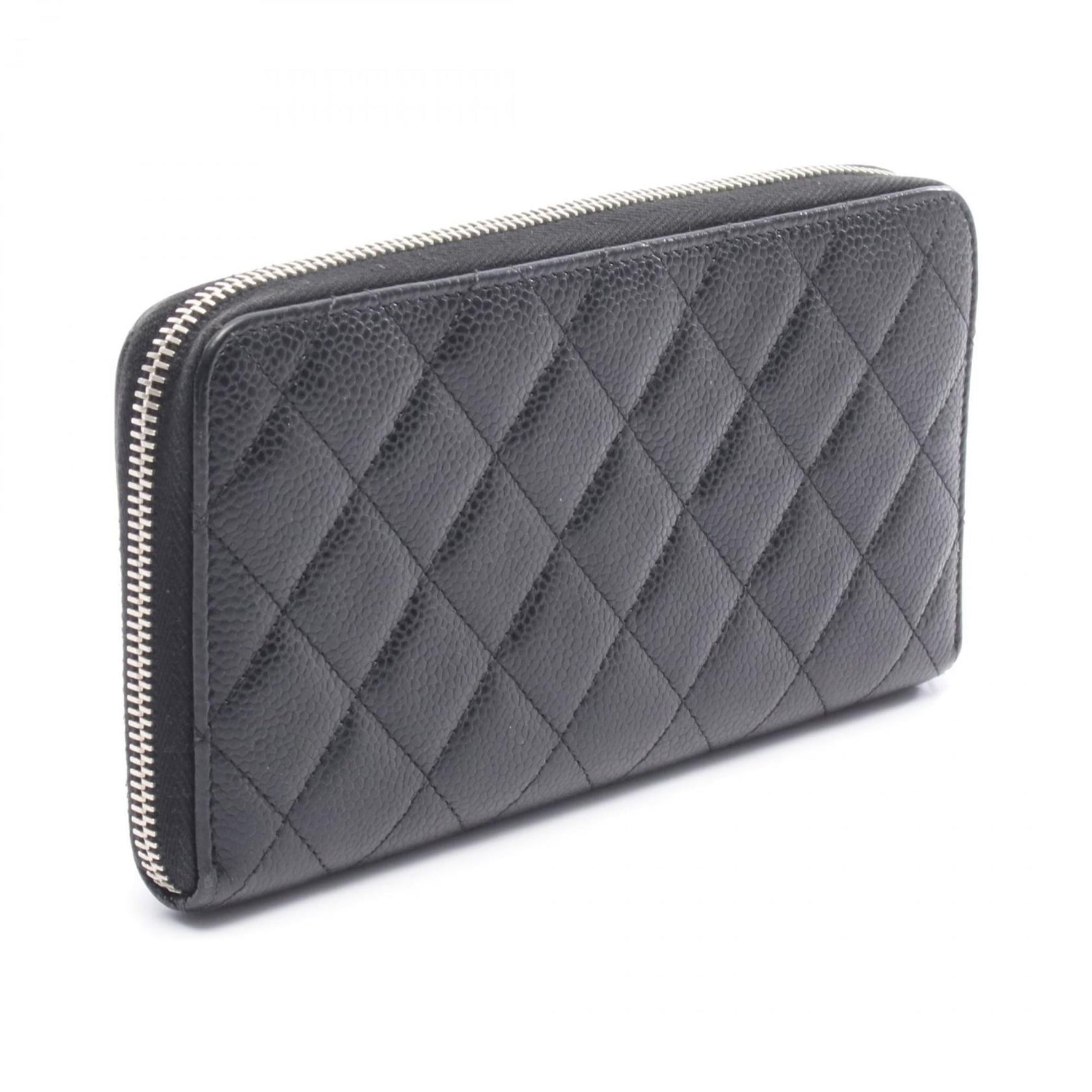CHANEL Classic Long Zip Wallet, Matelasse Round Caviar Skin (Grained Calfskin)