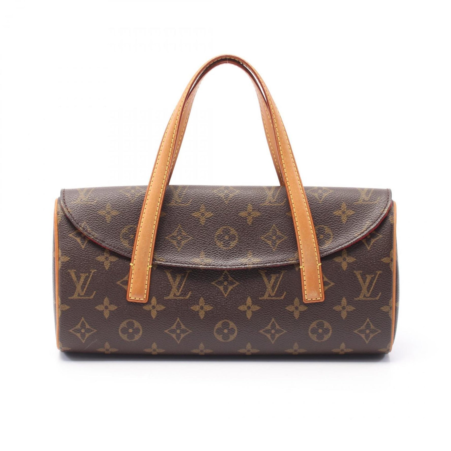 Louis Vuitton Sonatine Handbag Coated Canvas Leather Monogram Brown