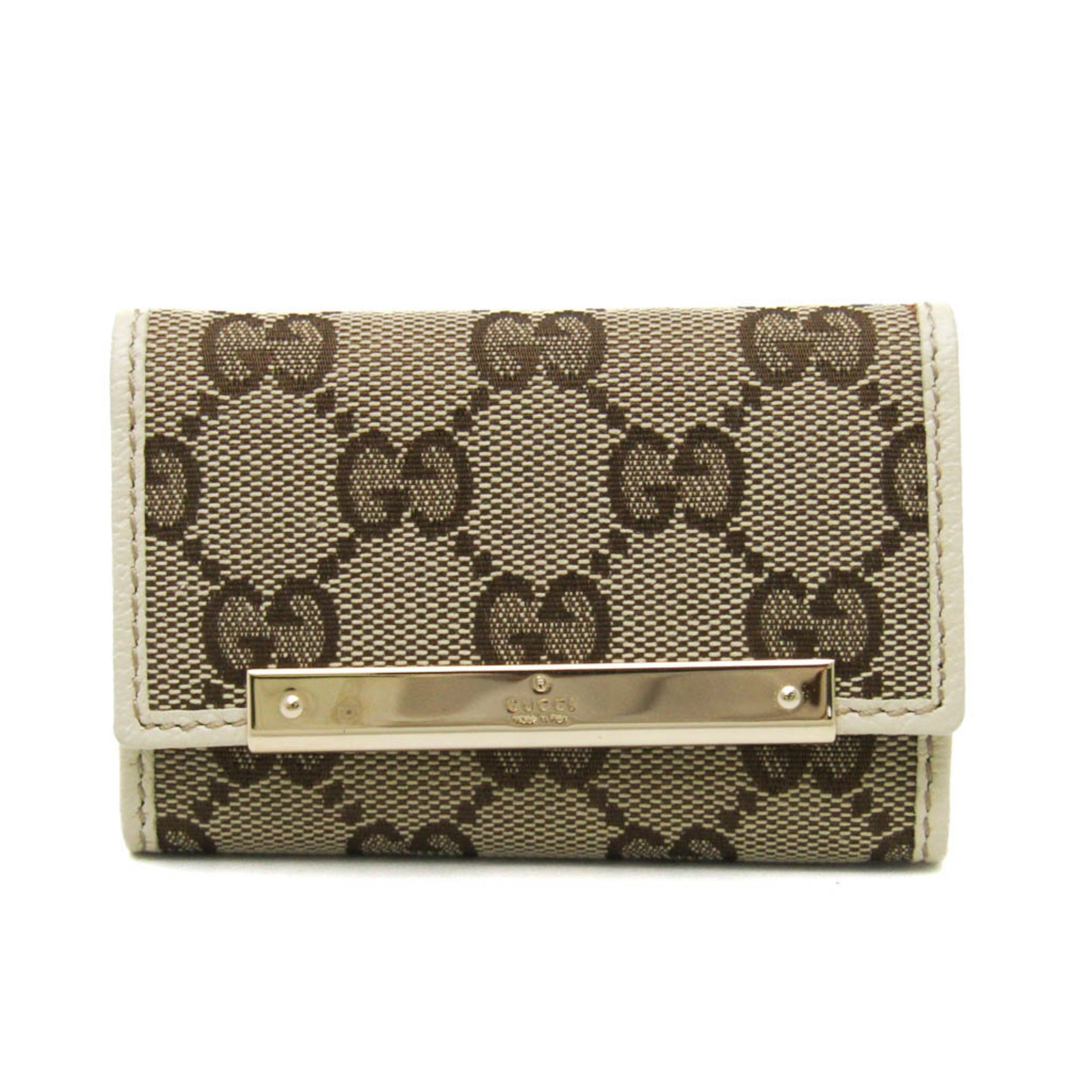 Gucci Men,Women GG Canvas Leather Key Case Beige,Brown,Off-white