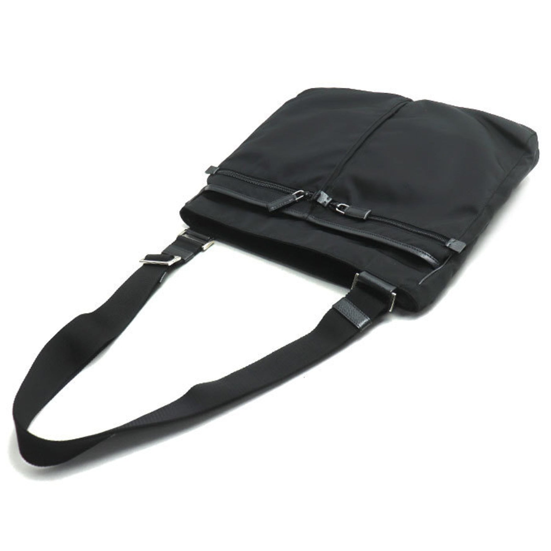 PRADA Tessuto Saffiano Triangle Shoulder Bag, Unisex