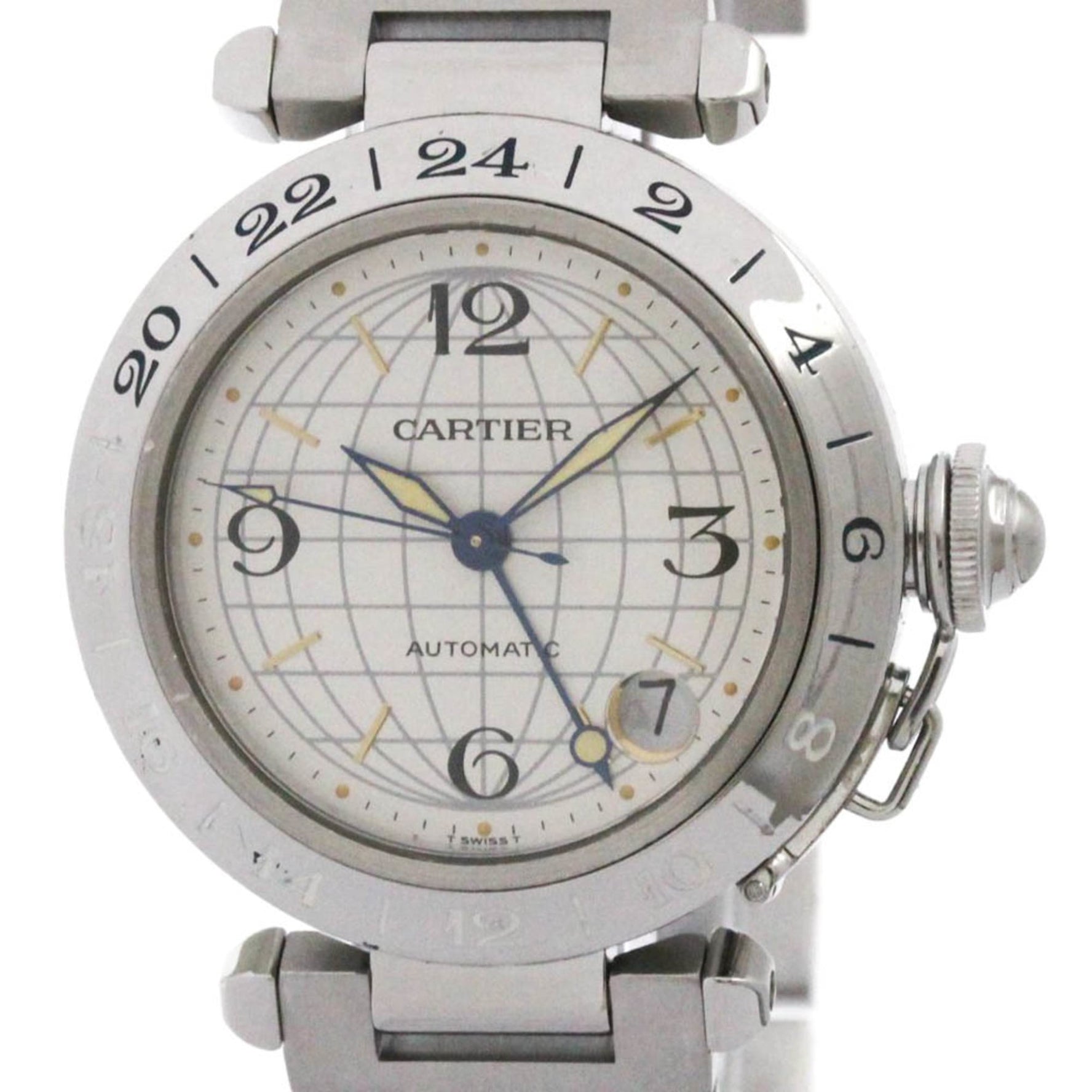 CARTIER Pasha C Meridian Steel Automatic Watch Polished