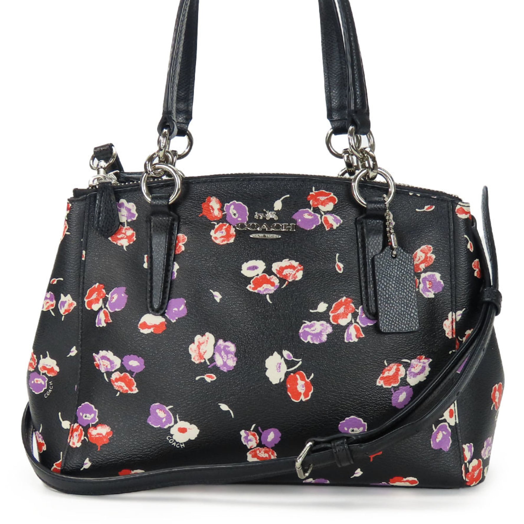 Coach Handbag Flower Leather Shoulder Bag