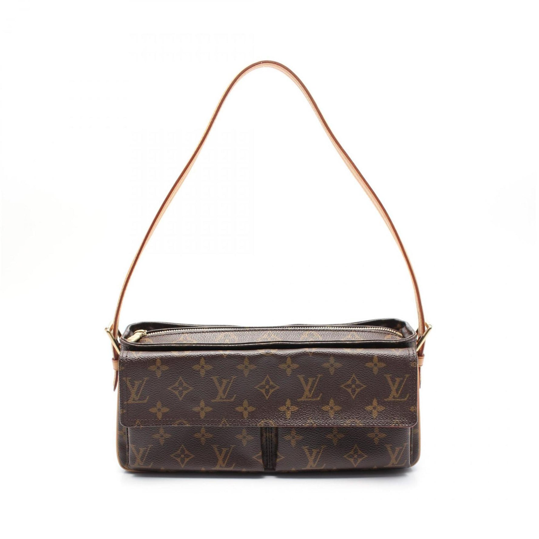 Louis Vuitton Vivacite MM Shoulder Bag Coated Canvas Leather Monogram