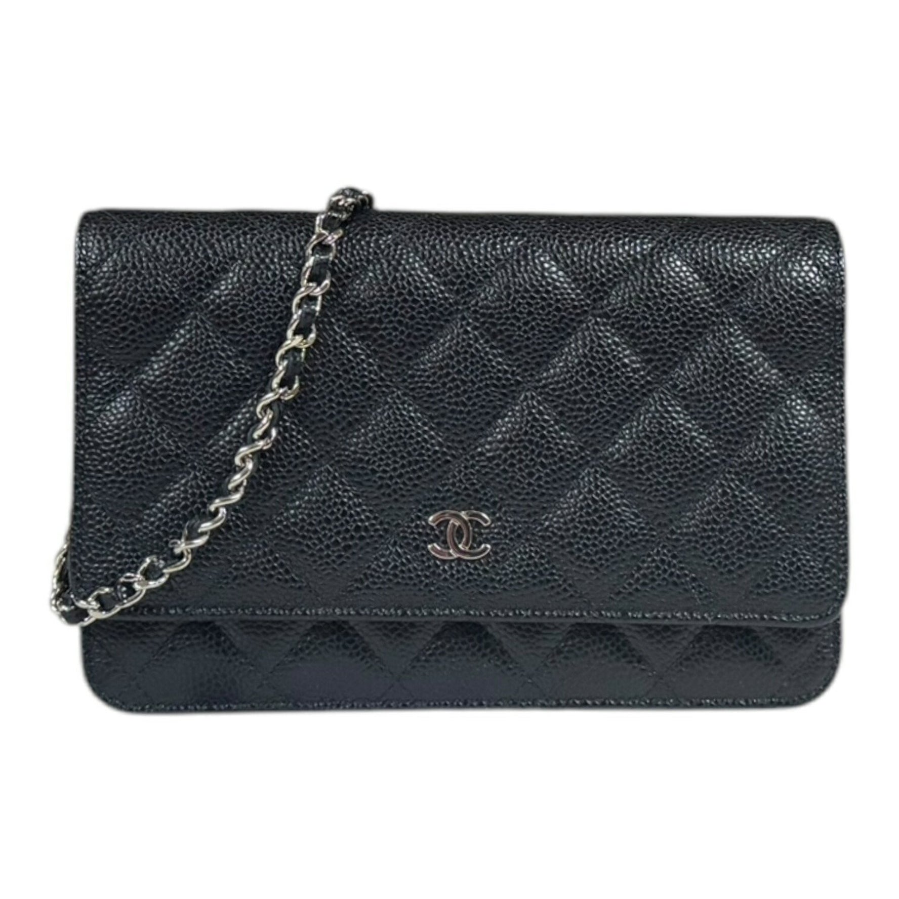 Chanel Shoulder Bag Caviar Skin Chain Wallet