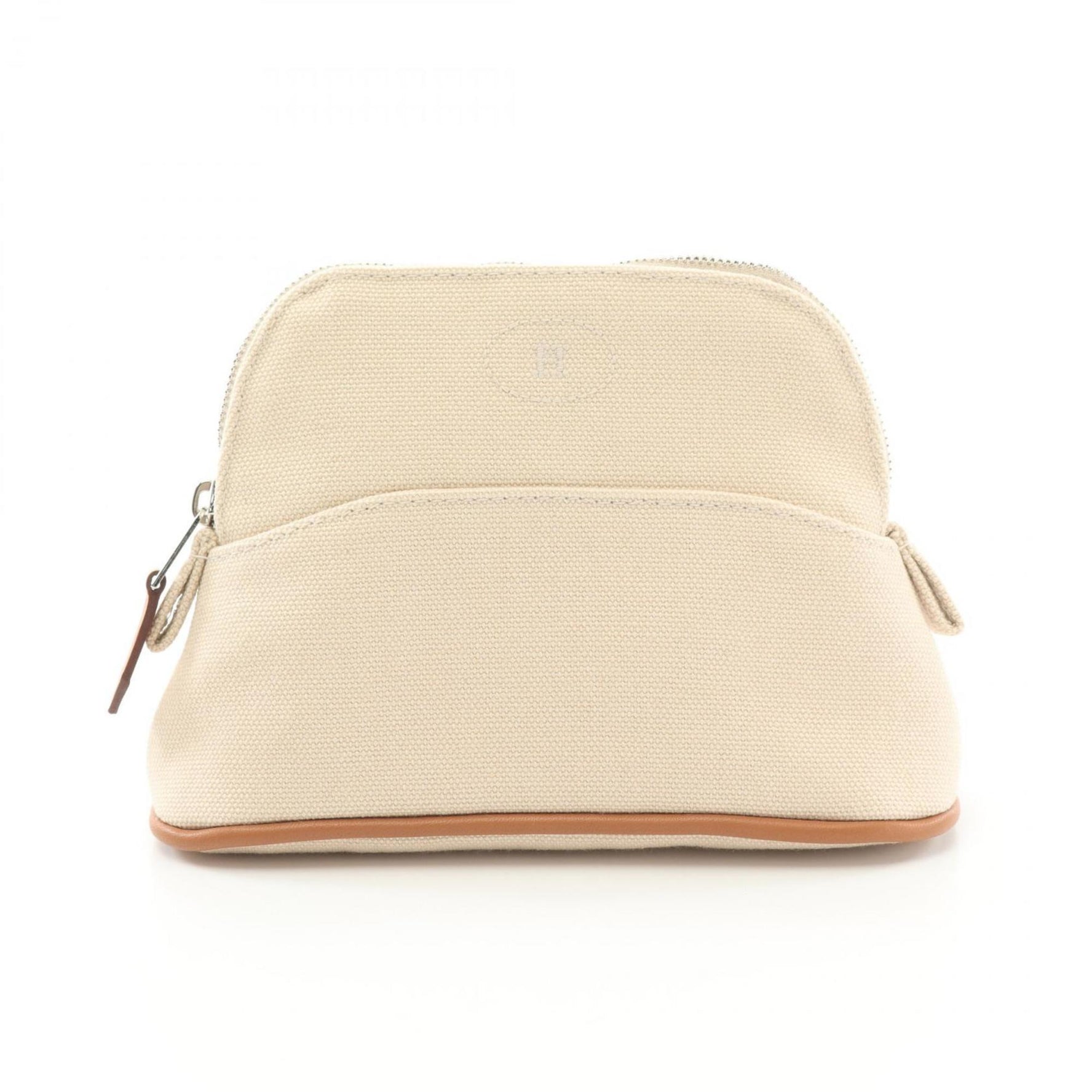 Hermes Bolide Pouch Mini Bag Canvas Leather Beige Brown