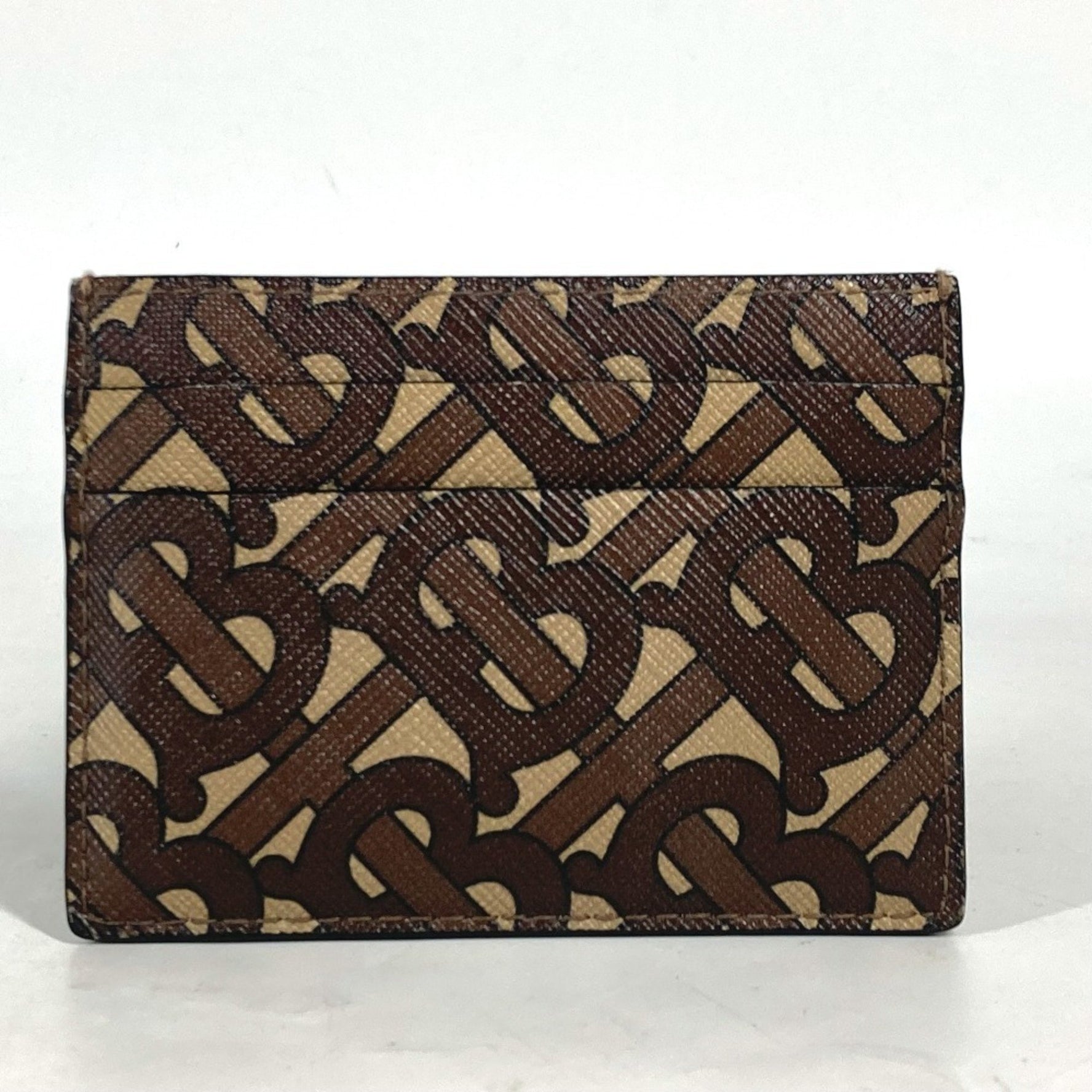 BURBERRY TB Business Card Holder Pass Case Holder/Card Leather Men's