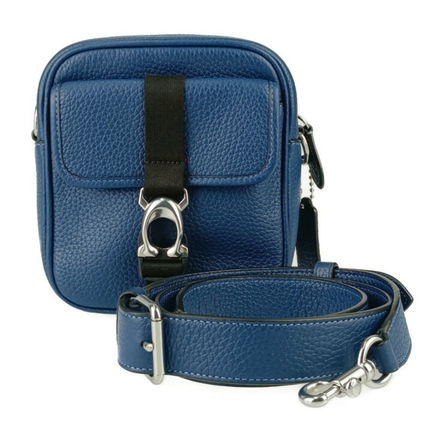 COACH Shoulder Bag BECK CROSSBODY Blue Black Leather Men's Pochette