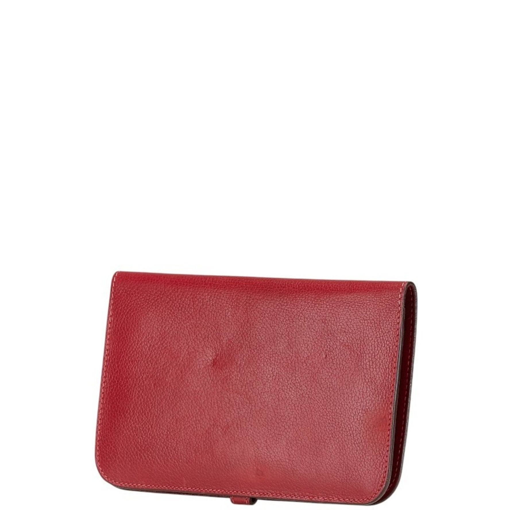 Hermes Dogon GM Long Wallet Red Leather