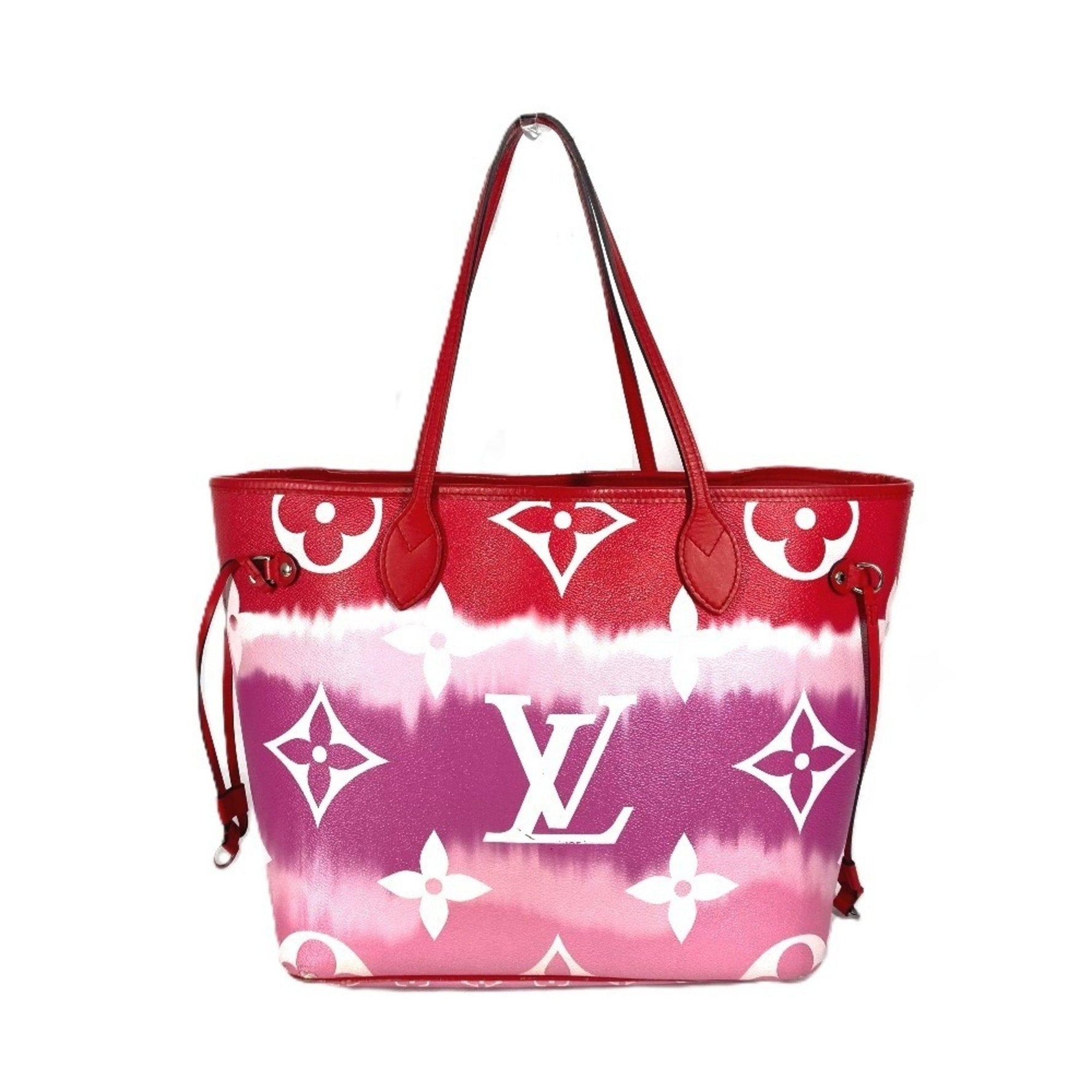 Louis Vuitton Monogram Escar Neverfull MM Shoulder Bag Tote Canvas Red