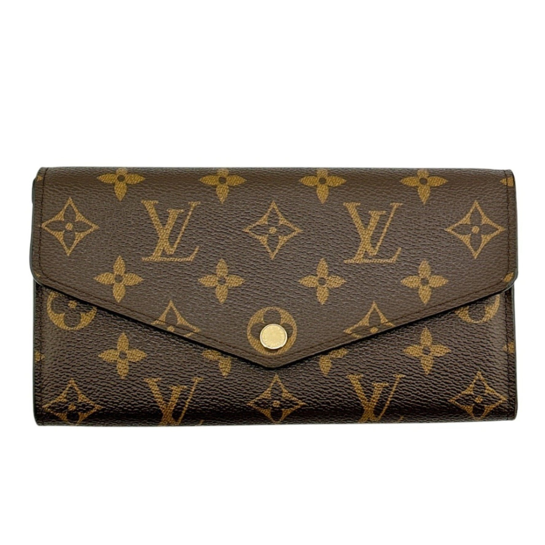 Louis Vuitton Long Wallet Round Monogram Portefeuille Sarah Canvas Rose Ballerine LV