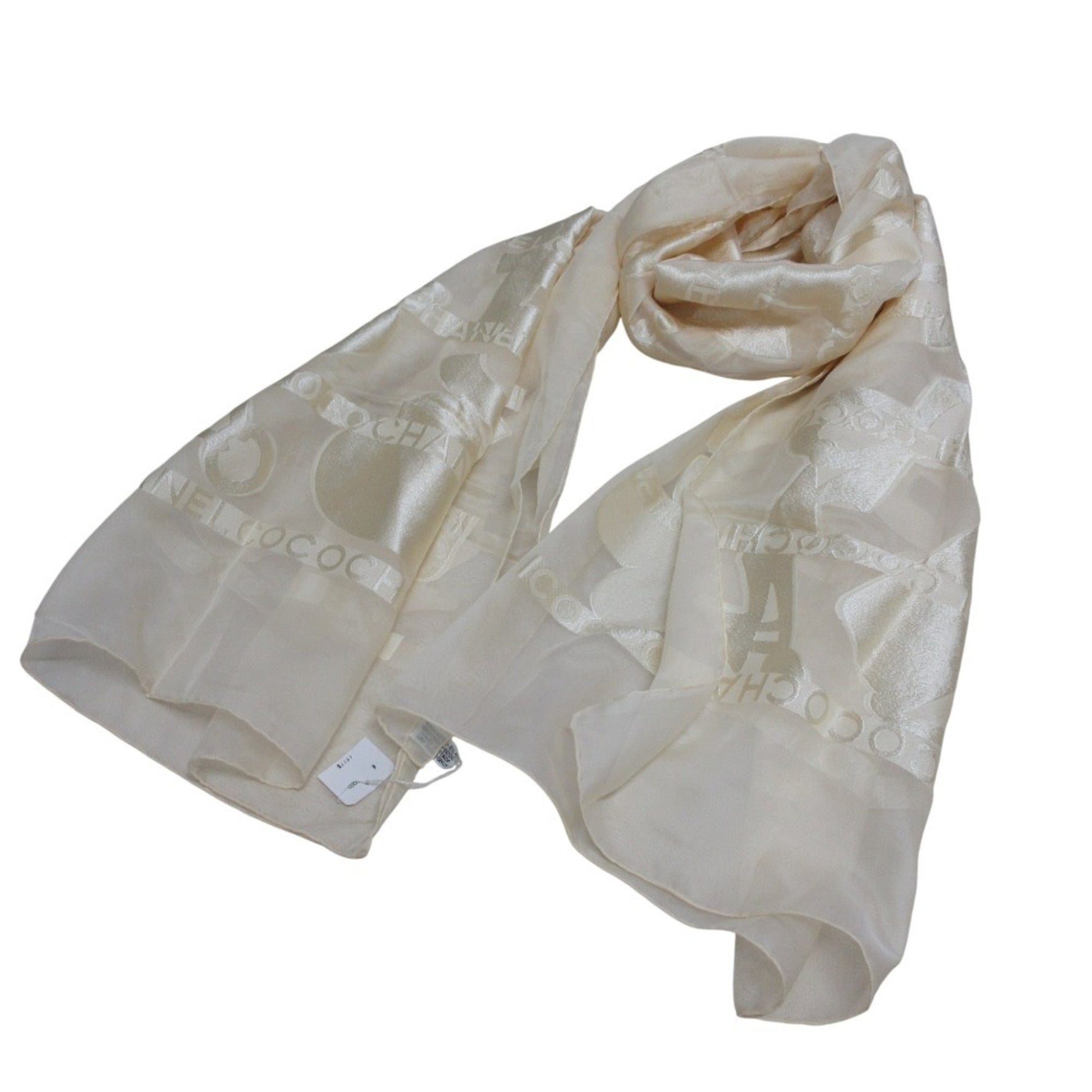 CHANEL COCO No. 5 Silk Large Stole/Sheer Scarf/Shawl