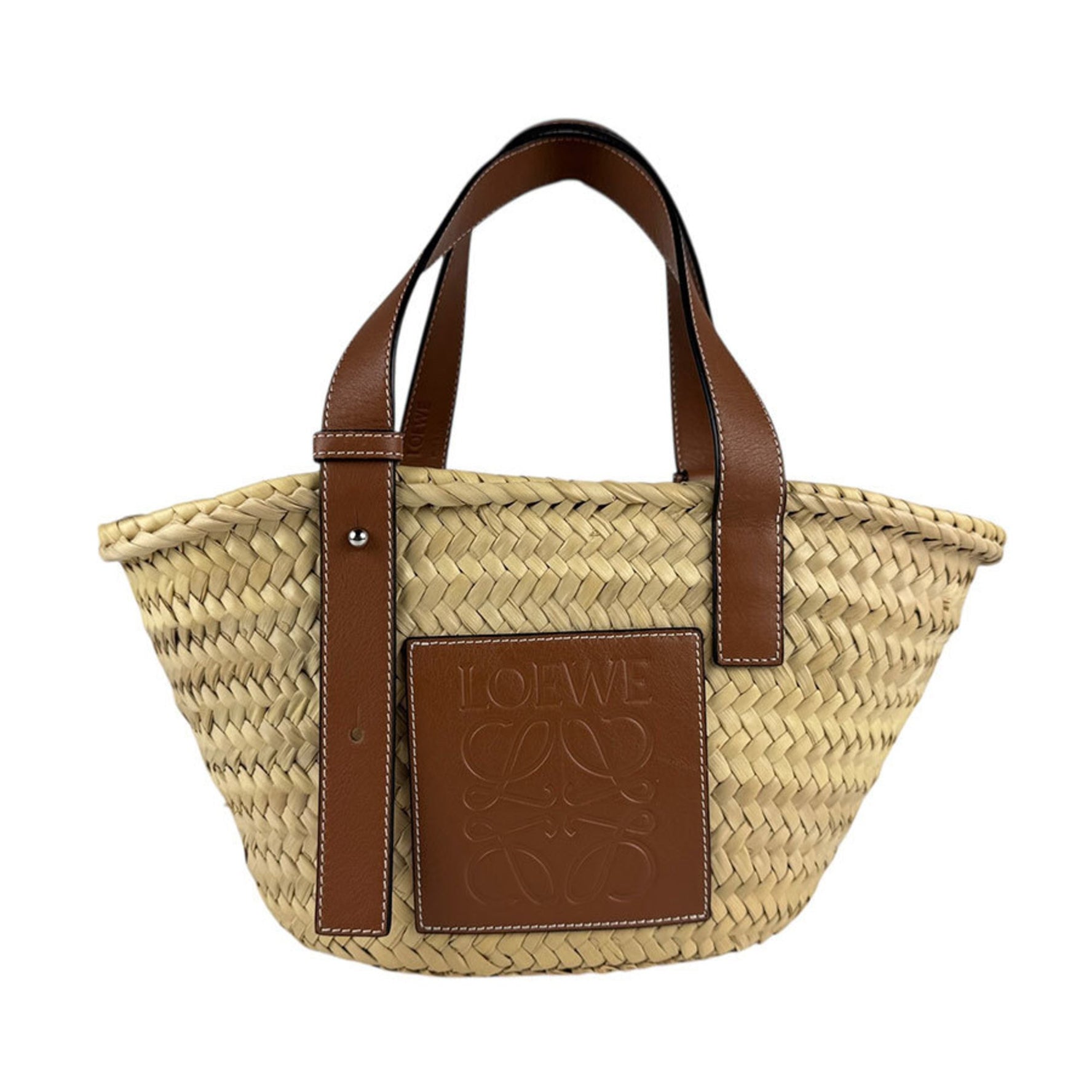LOEWE Handbag Basket Bag Small Straw Leather Natural