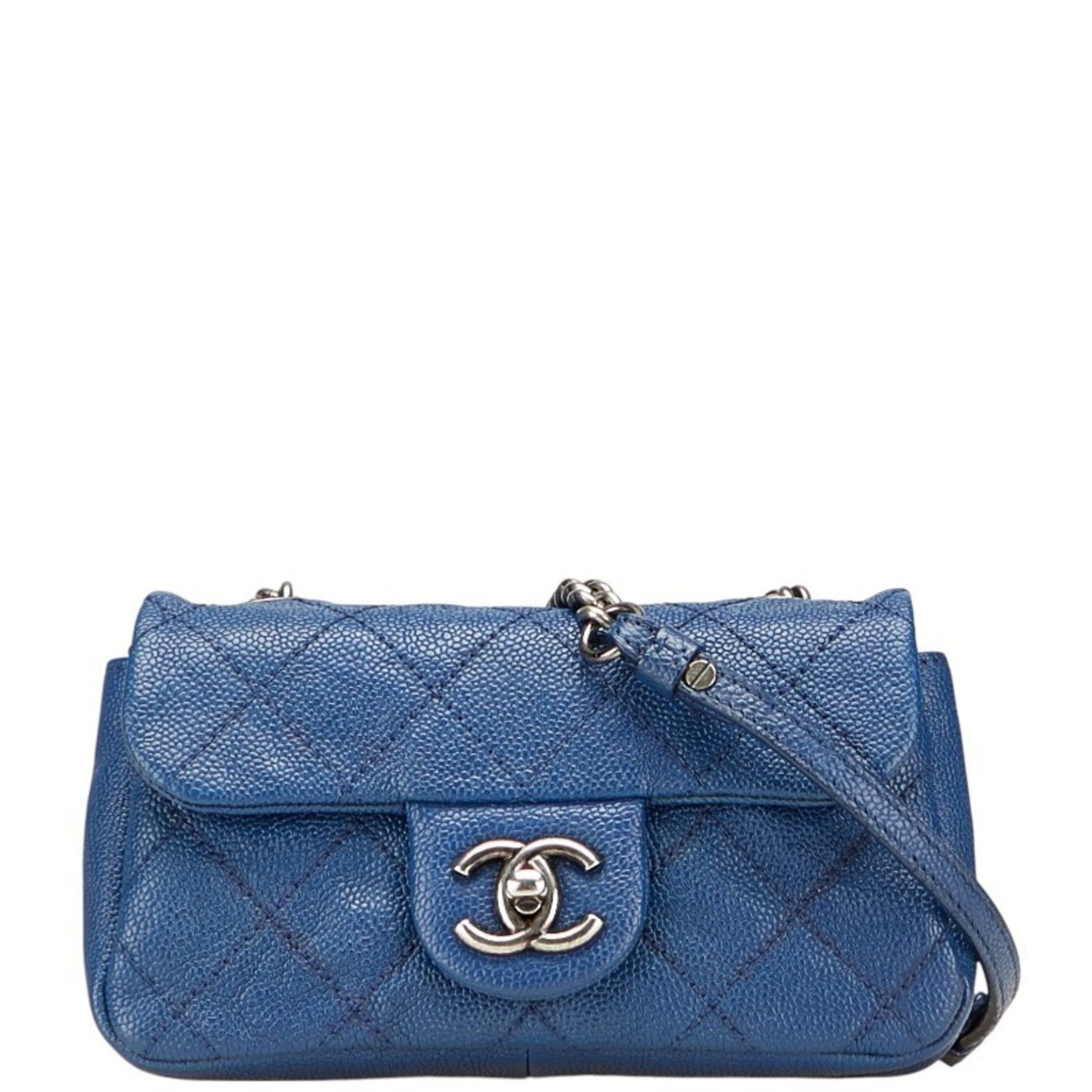CHANEL Matelasse Coco Mark Chain Shoulder Bag in Caviar Skin