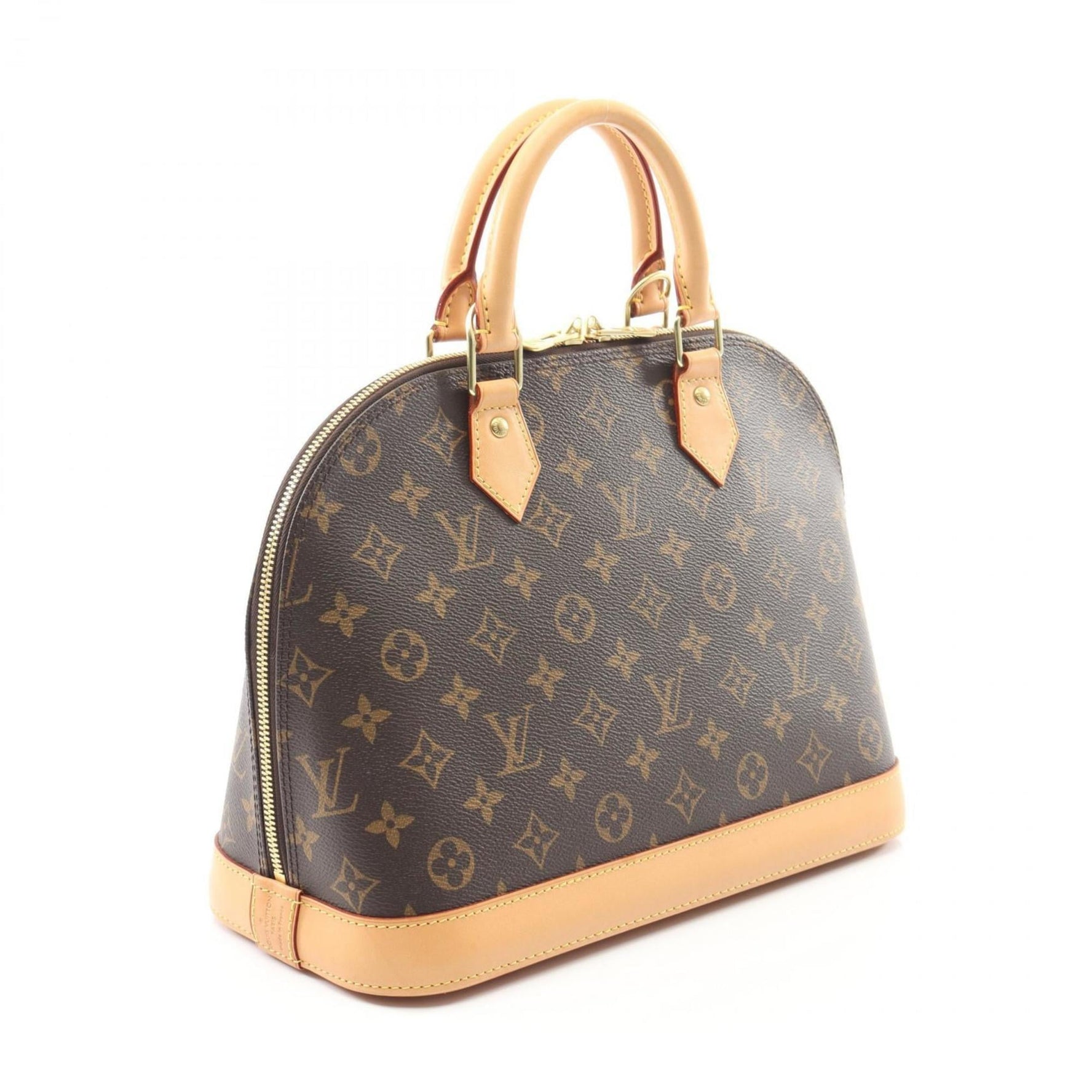 Louis Vuitton Alma Monogram Handbag, Coated Canvas and Leather, Brown