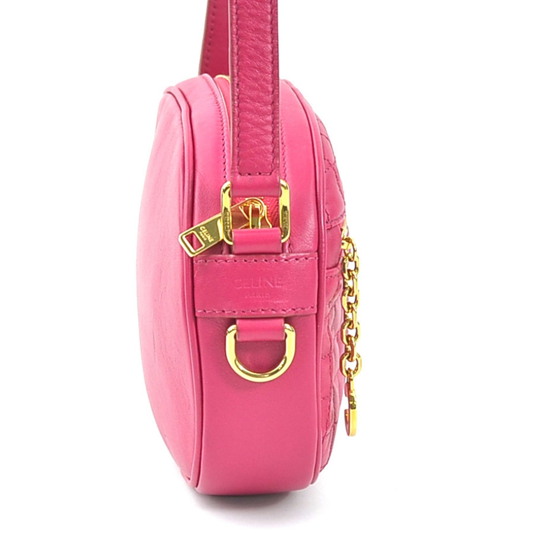 Celine Crossbody Shoulder Bag C Charm Leather Ladies