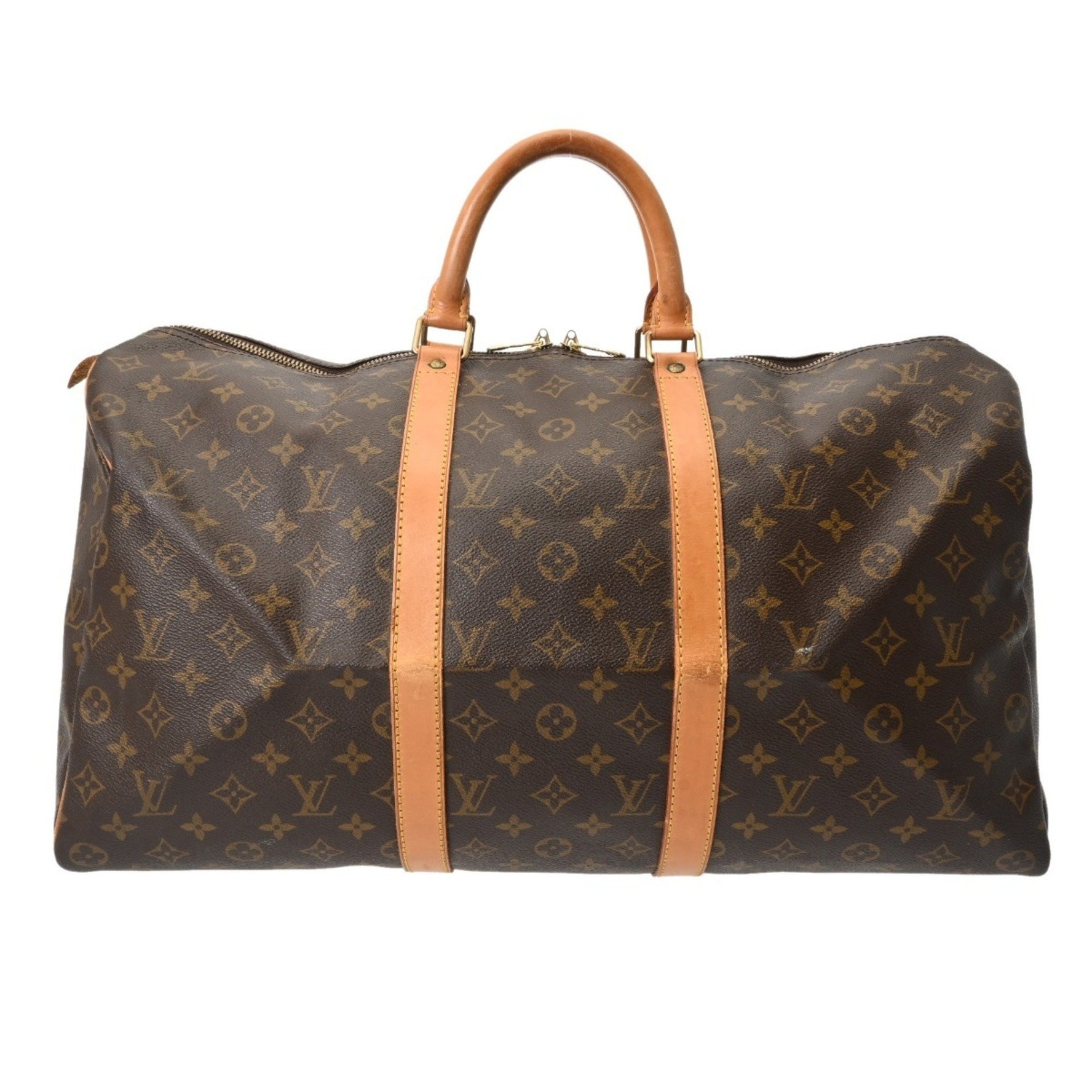 LOUIS VUITTON Monogram Keepall 50 Brown Canvas Boston Bag