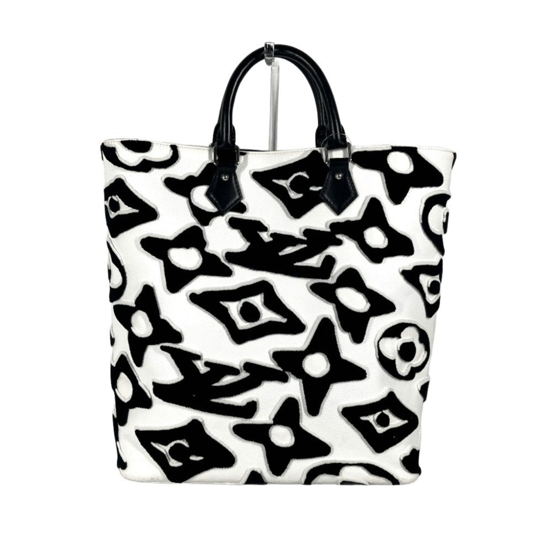 Louis Vuitton Tufted Monogram LVXUF Cabas Shoulder Bag Vertical Tote Coated Canvas Black