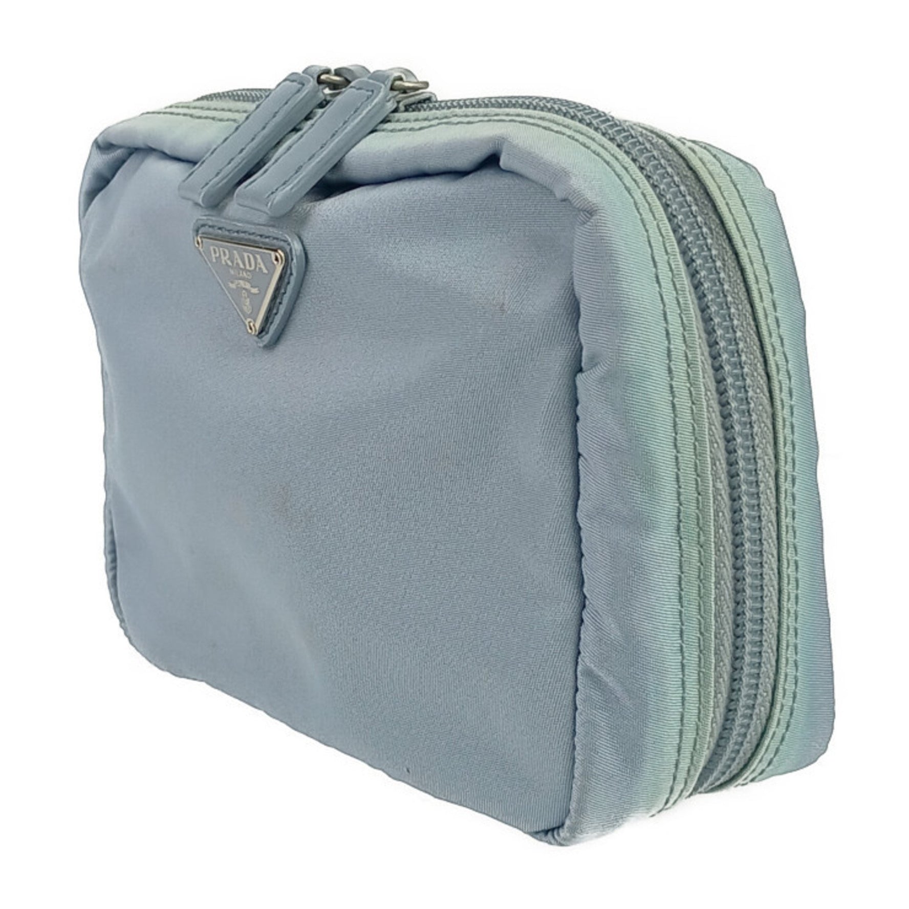 PRADA Light Blue Tessuto Nylon x Leather