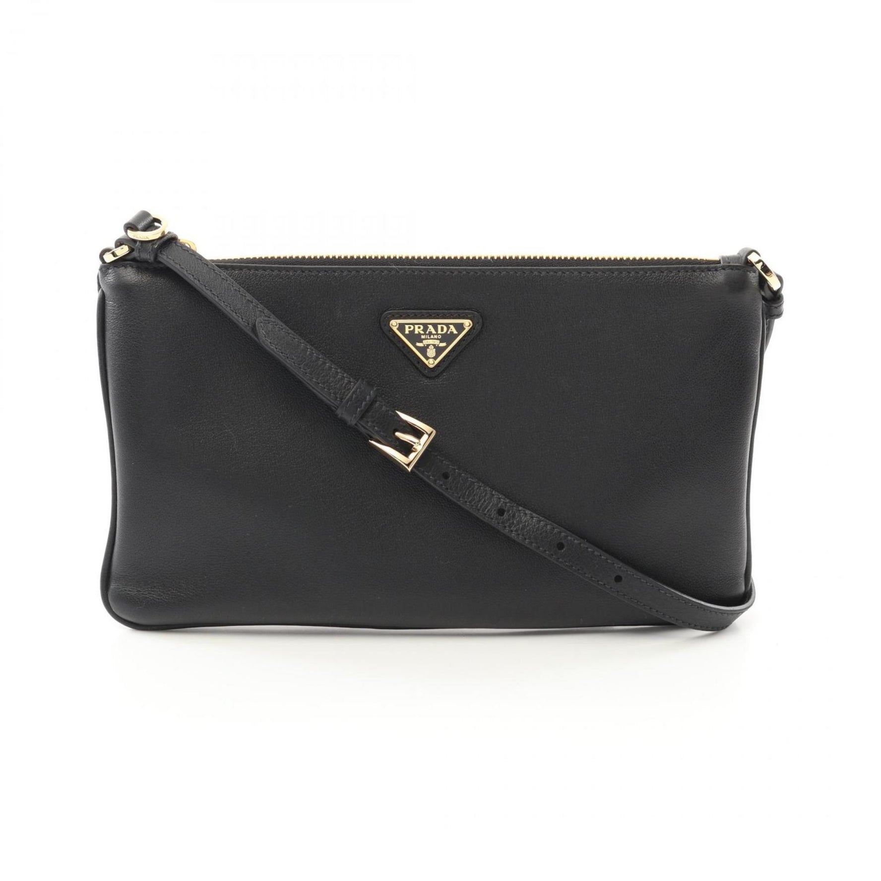 PRADA SOFT GRAIN Shoulder Bag Leather