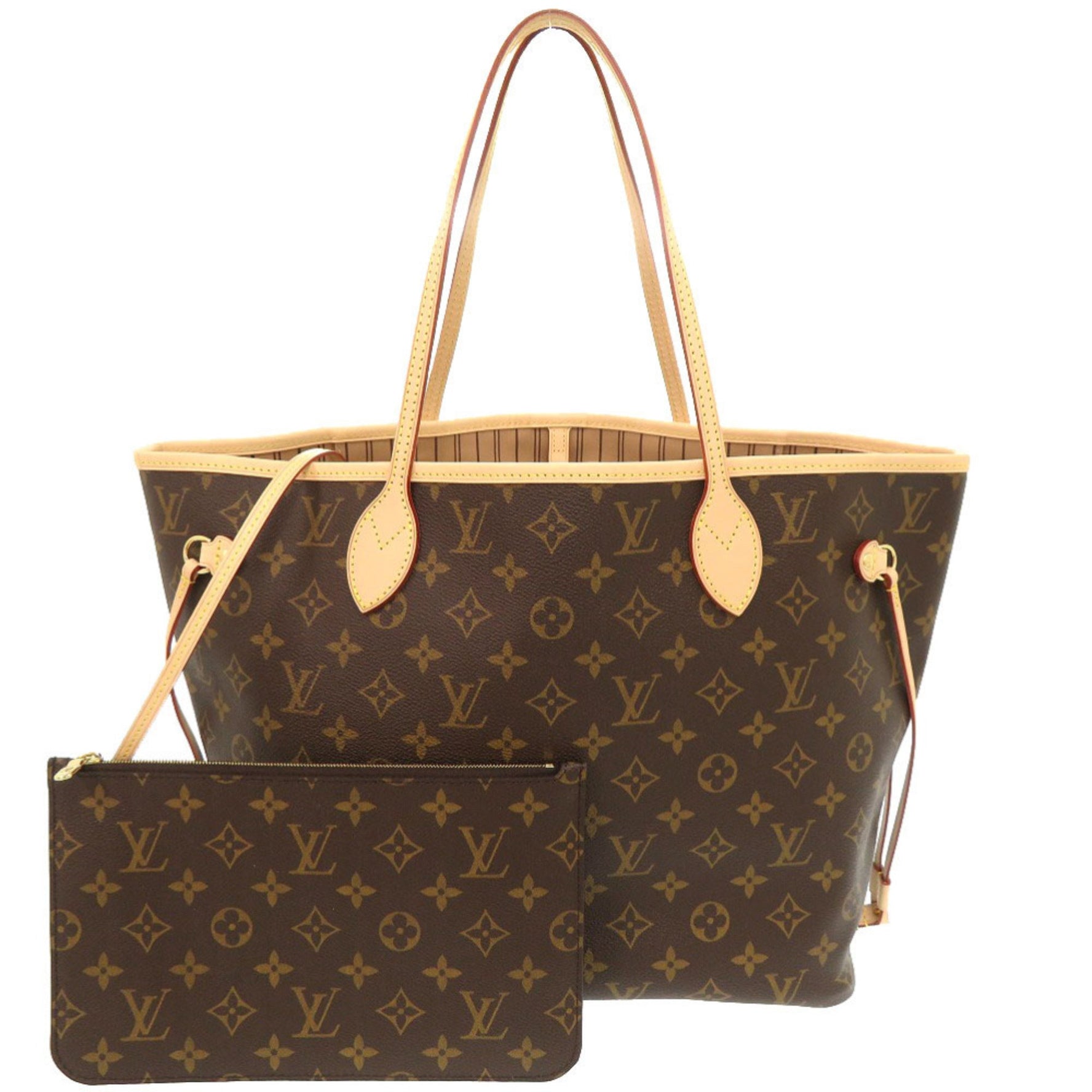 Unused Louis Vuitton Neverfull MM Monogram Rose Beige Tote Bag LV 0072 LOUIS VUITTON