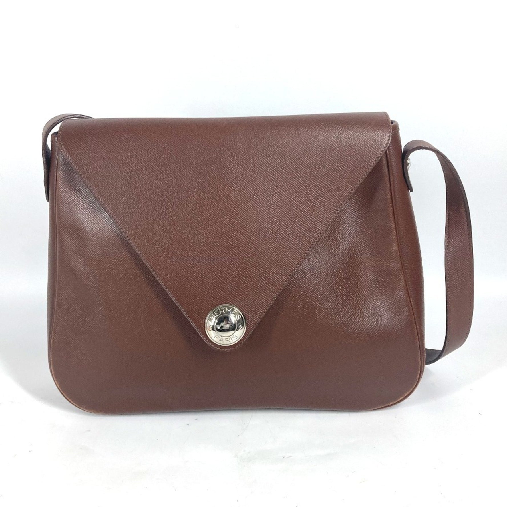 HERMES Christine flap shoulder bag leather men women