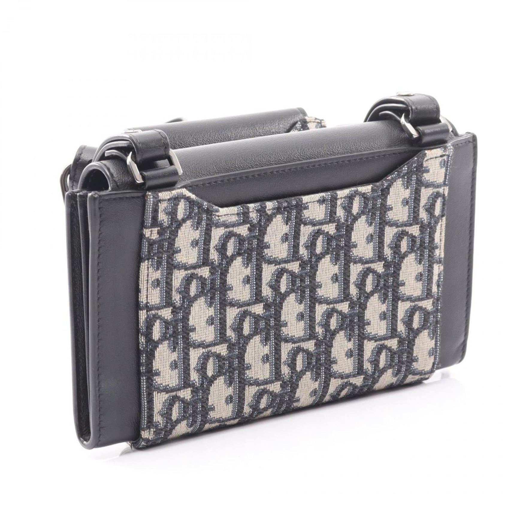 Christian Dior Dior ELITE Oblique Shoulder Bag, Canvas and Leather, Beige, Black, Navy