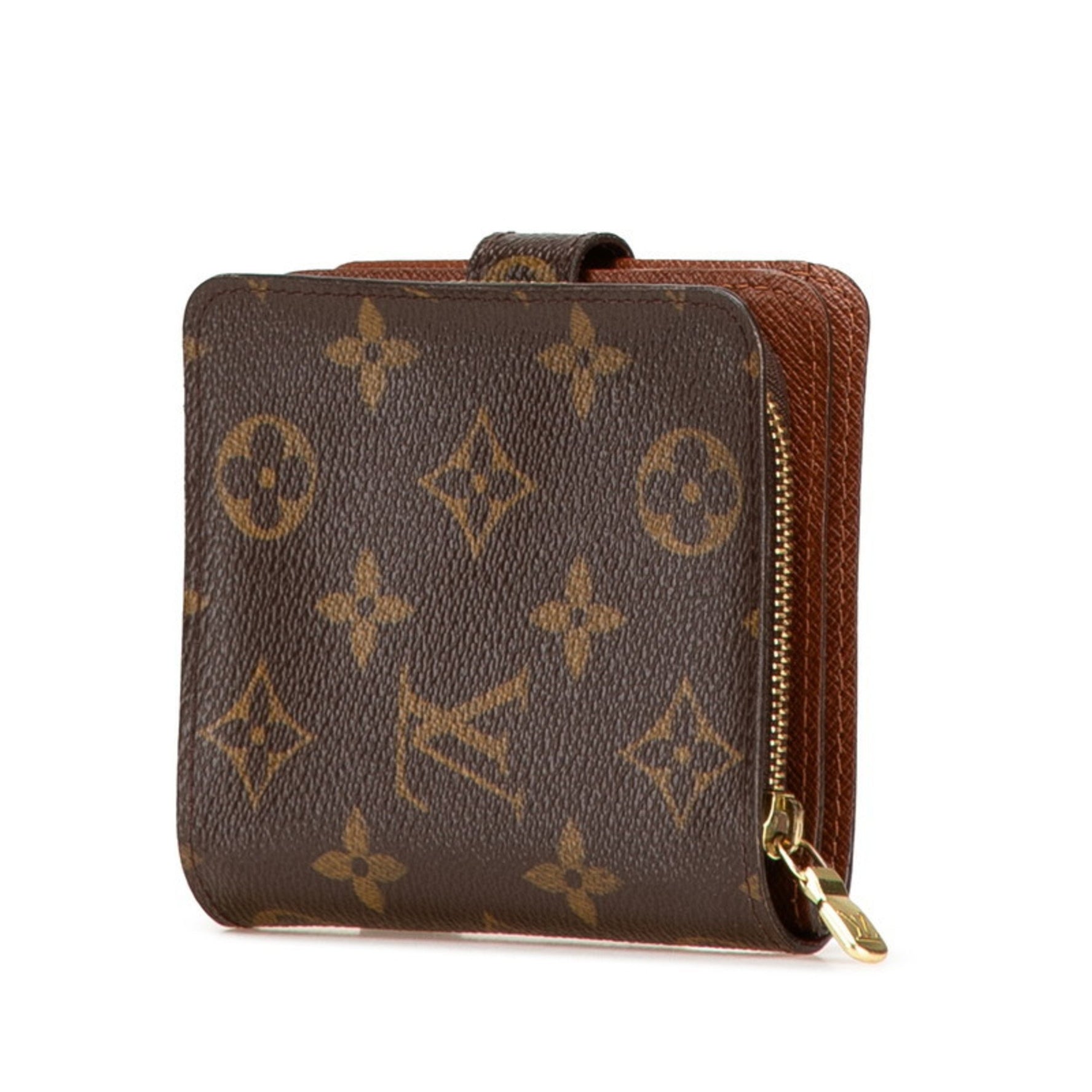 Louis Vuitton Monogram Compact Zip Bifold Wallet Leather