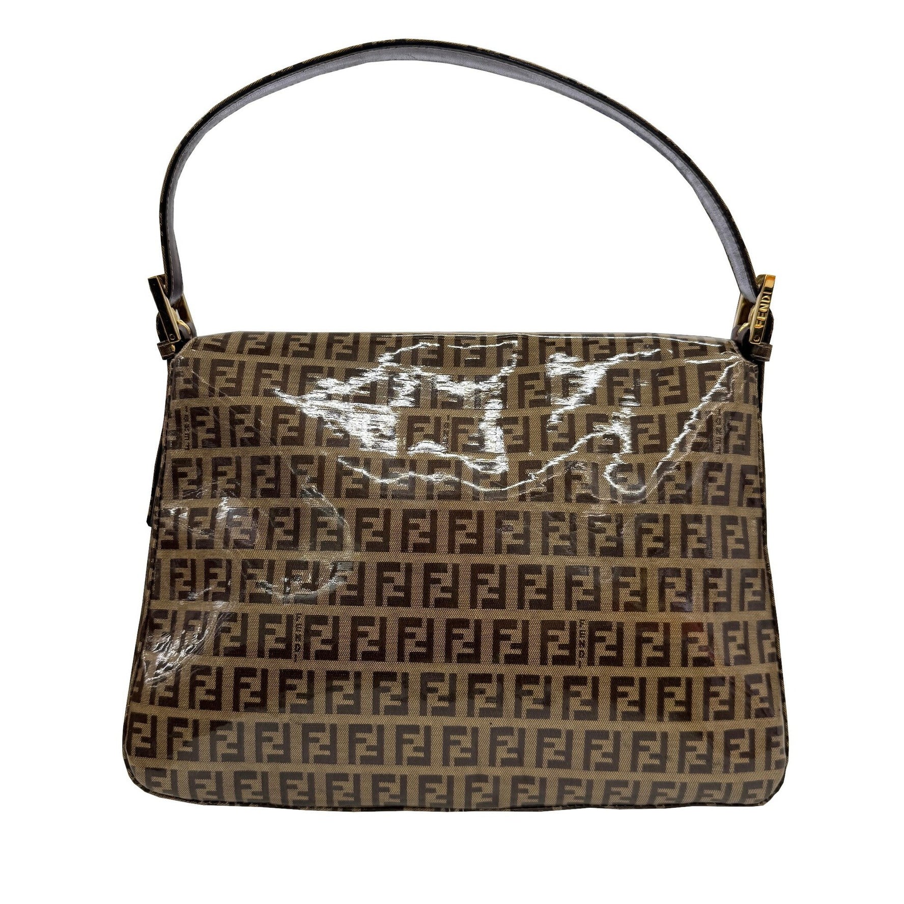 FENDI Mamma Bucket Zucchino Patent 2262/26325/018 Shoulder Bag