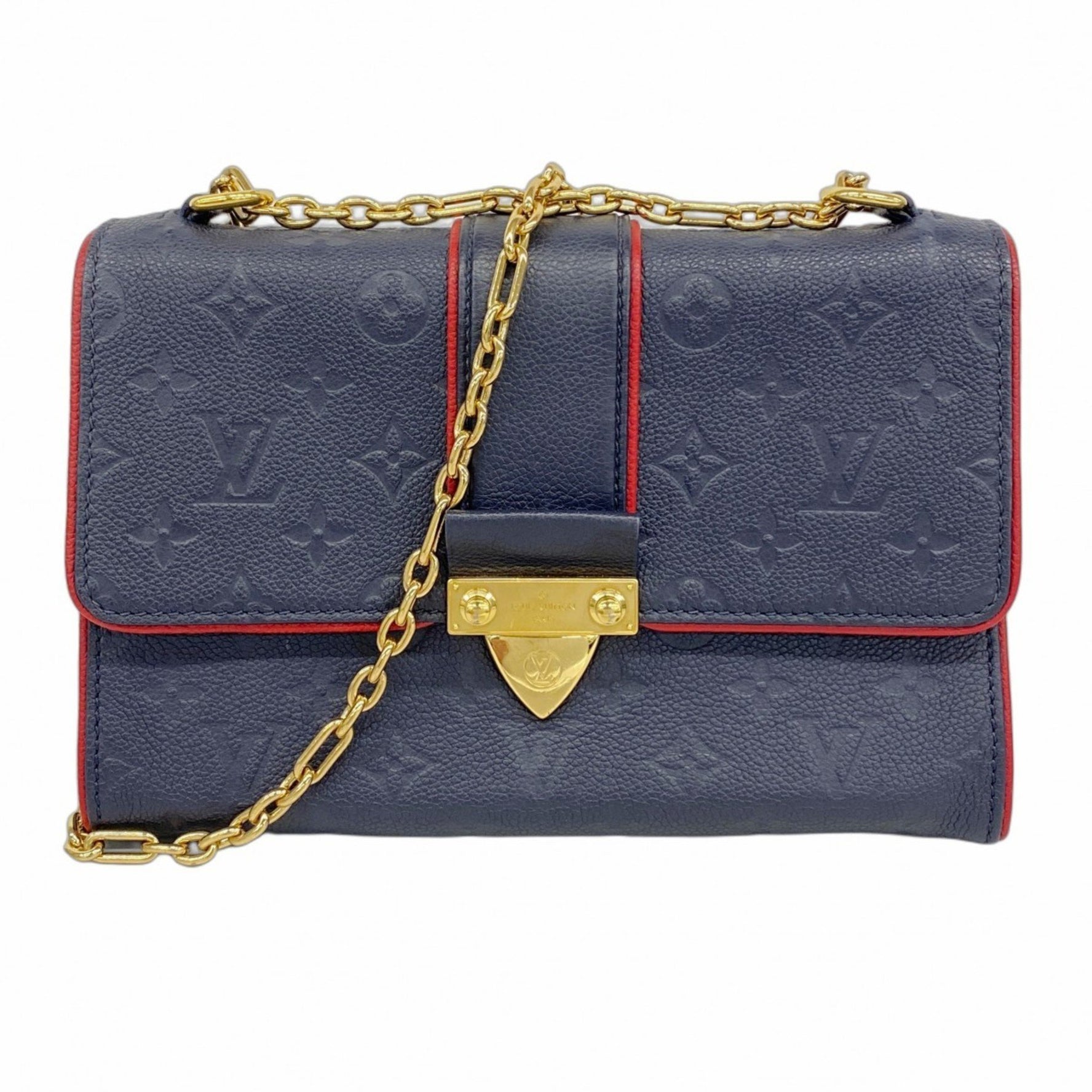 Louis Vuitton Monogram Empreinte Saint-Sulpice PM Shoulder Bag Marine Rouge