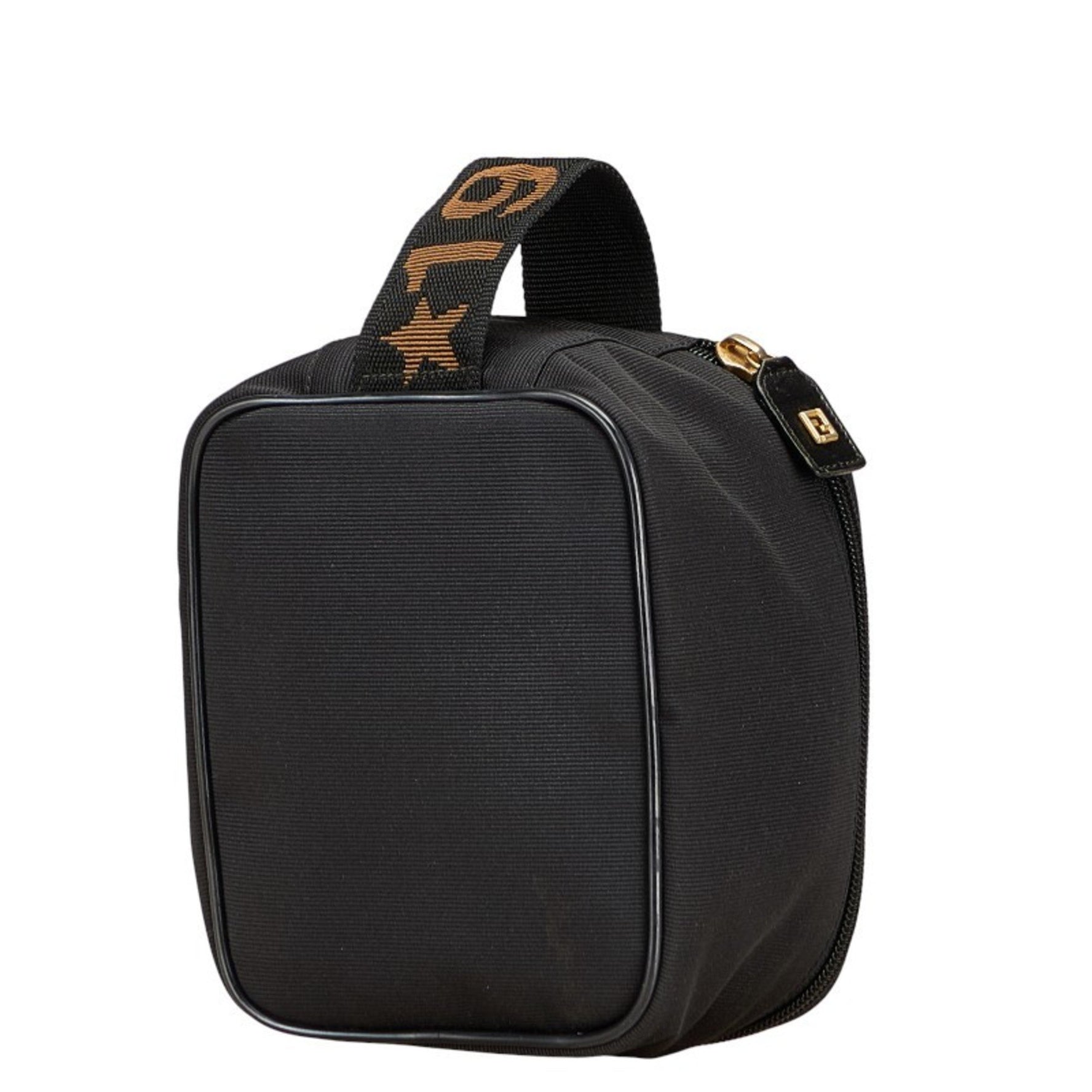 Fendi handbag pouch accessory case in black and brown canvas .