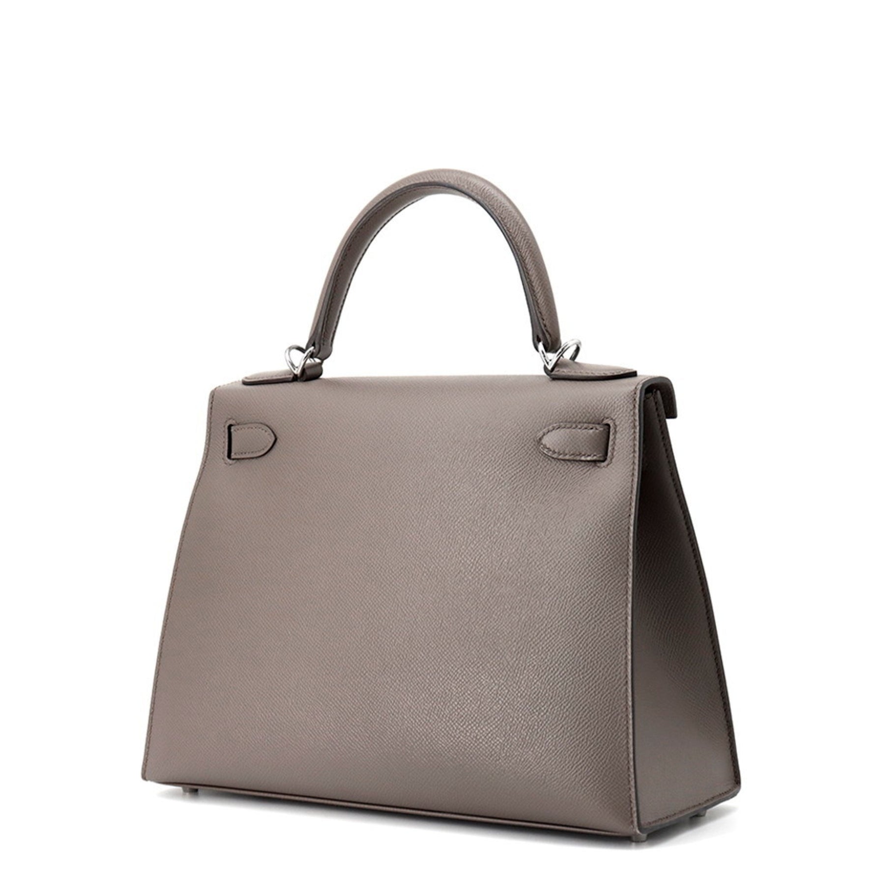 Hermès Kelly 28 handbag, exterior stitching, Etain, Epsom, U stamp, HERMES 2-way bag