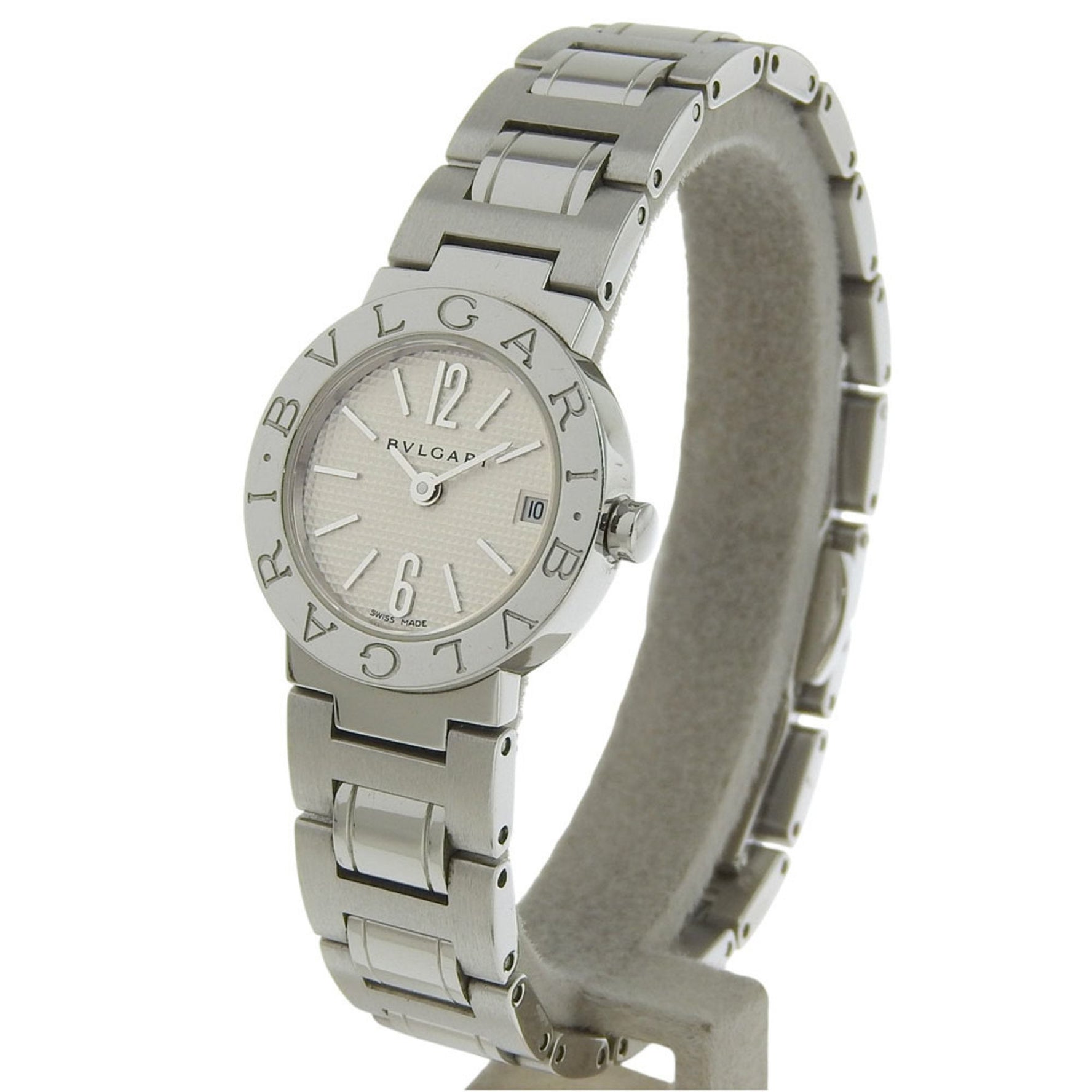 Bvlgari Watch Stainless Steel Quartz Analog Display White Dial