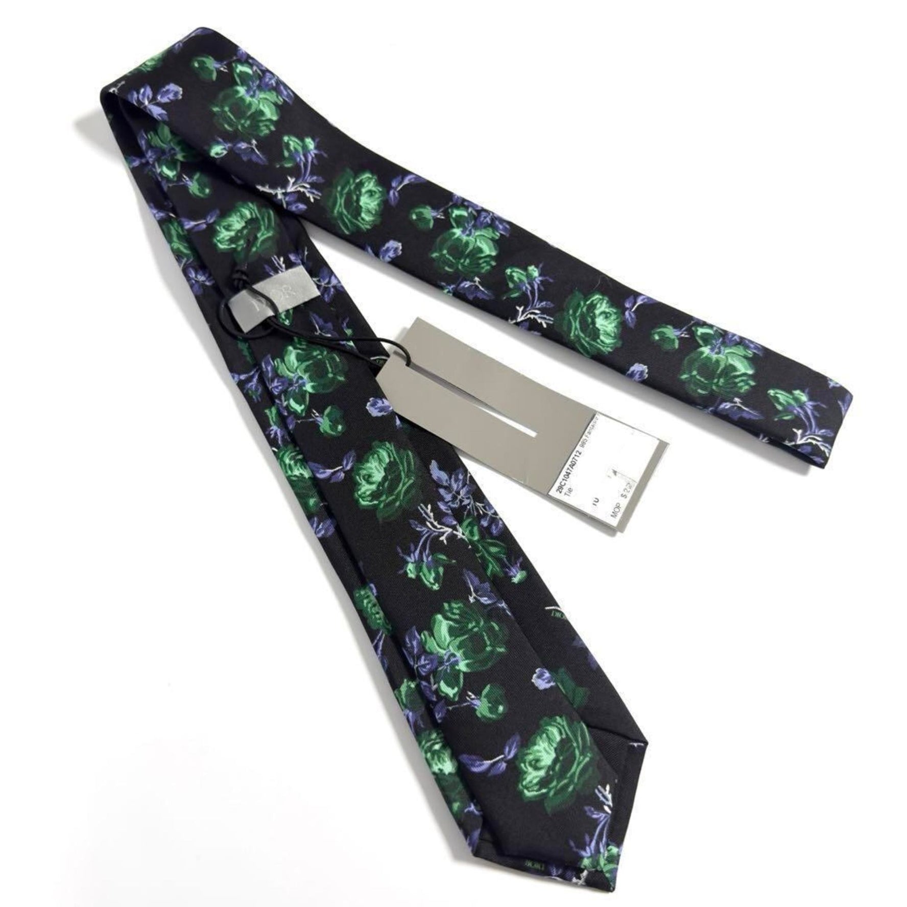 Christian Dior Dior Tie Jardin Rose Floral Silk
