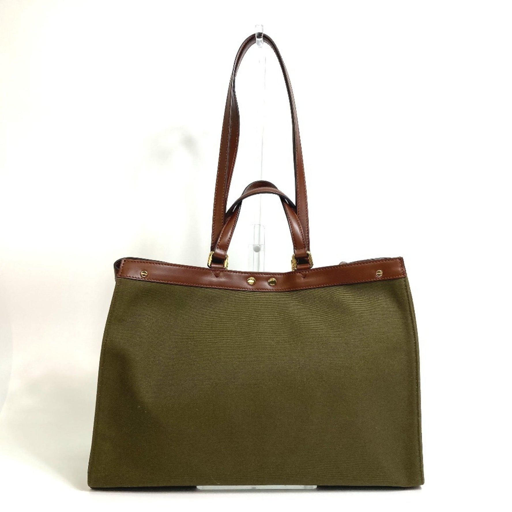 FENDI FF Peekaboo X Tote Shoulder Bag Cotton