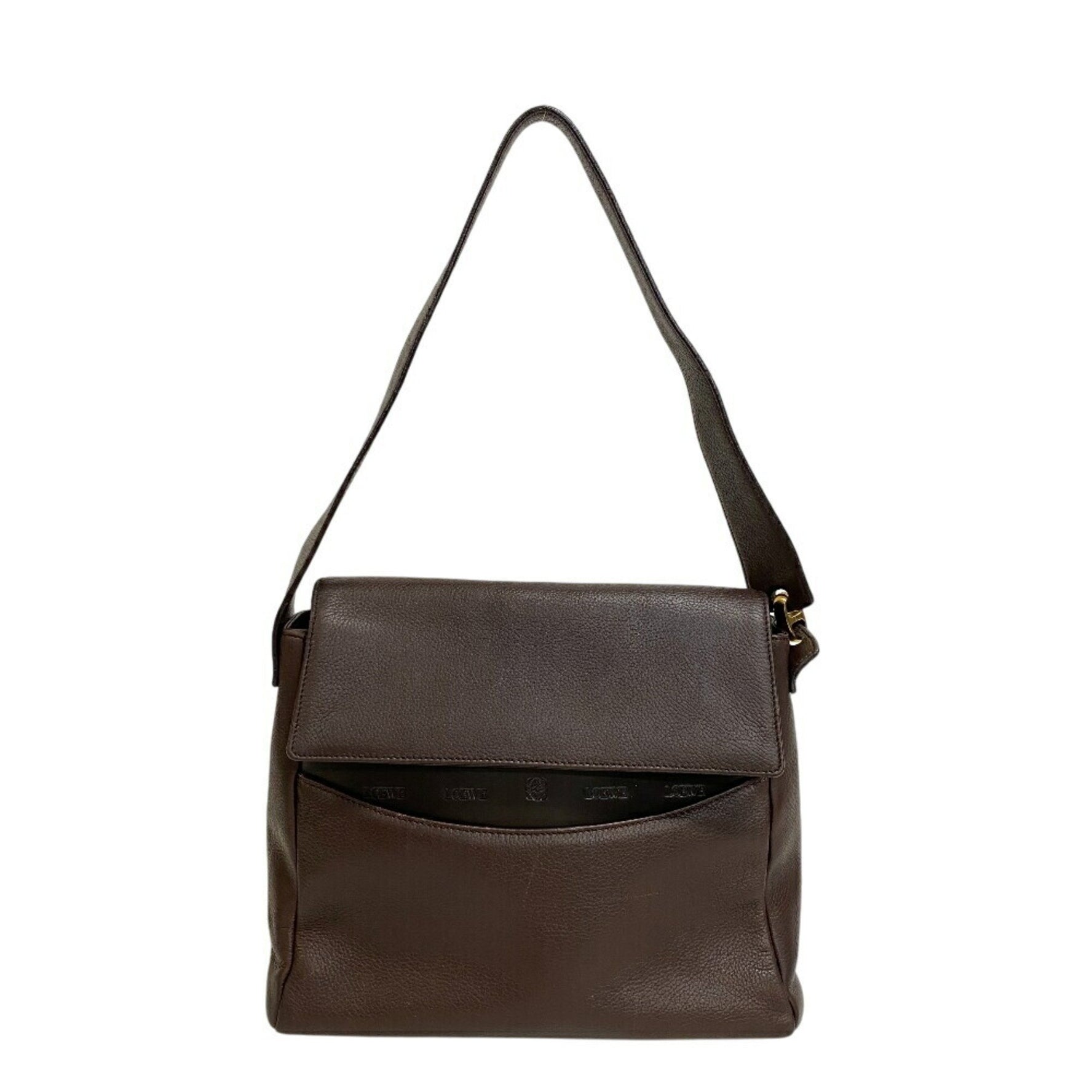 LOEWE 1846 Embossed Flap Shoulder Bag