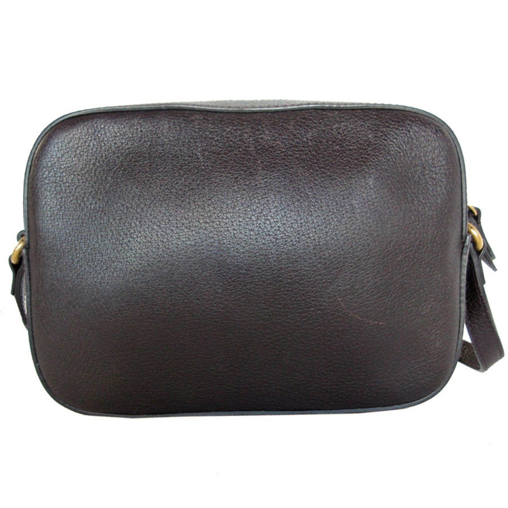 GUCCI Shoulder Bag Sherry Line Bee Leather Canvas Dark Brown Green Red Gold