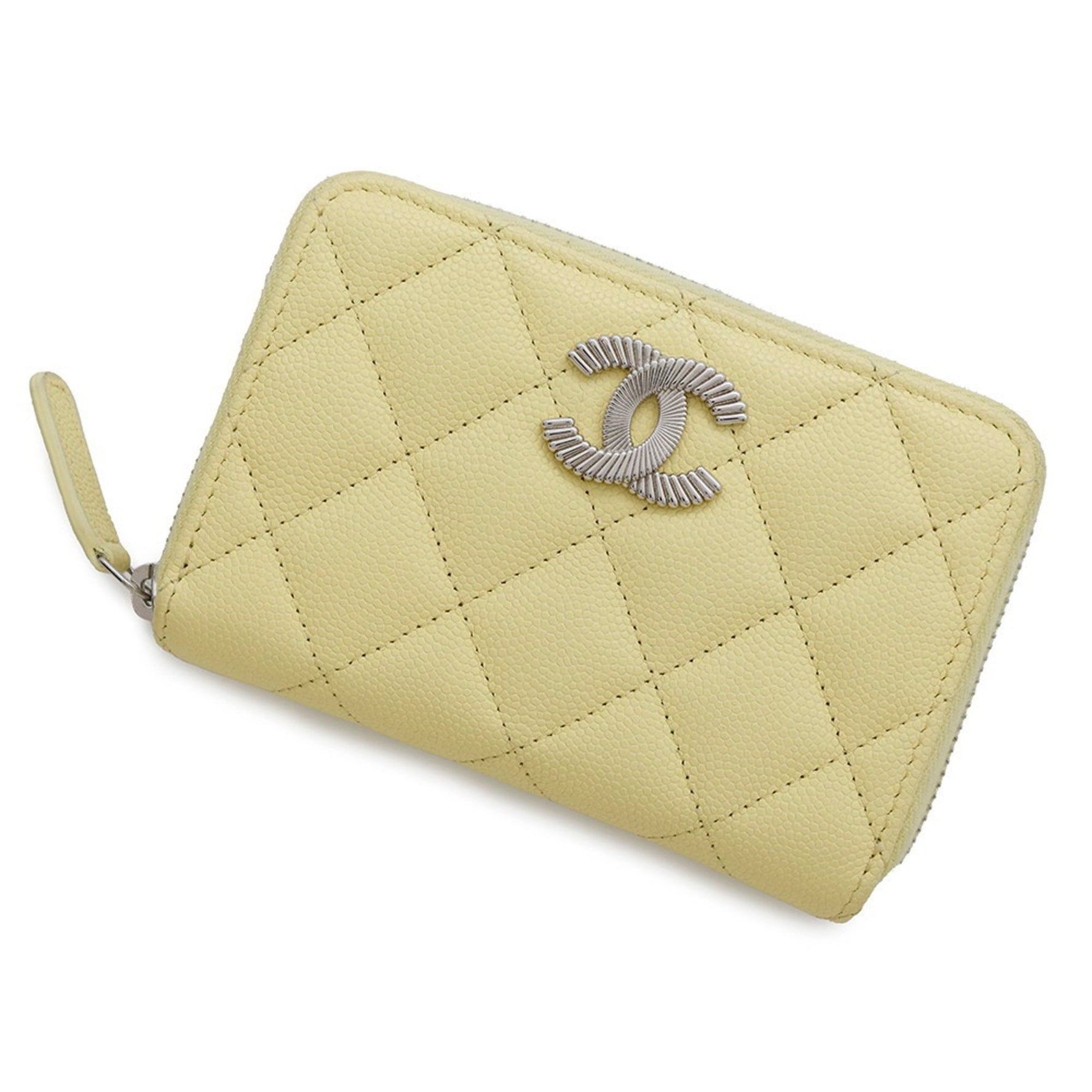 Chanel Wallet/Coin Case Matelasse Coco Mark Cavi Skin Wallet