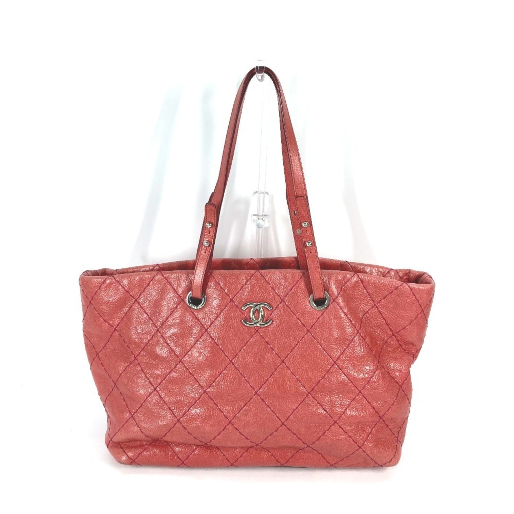 CHANEL Quilted CC Coco Mark On The Road Tote Bag Shoulder Caviar Skin