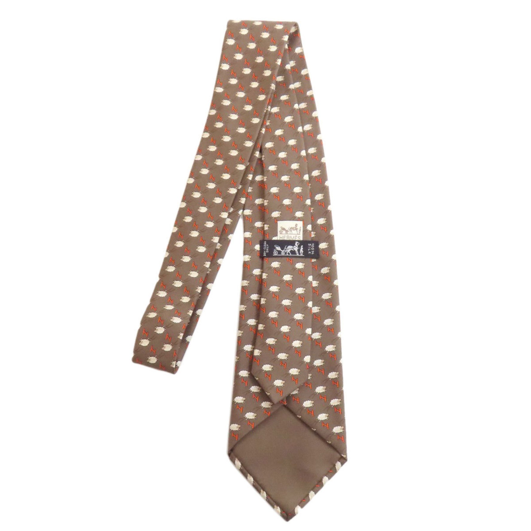 Hermes sheep print tie silk