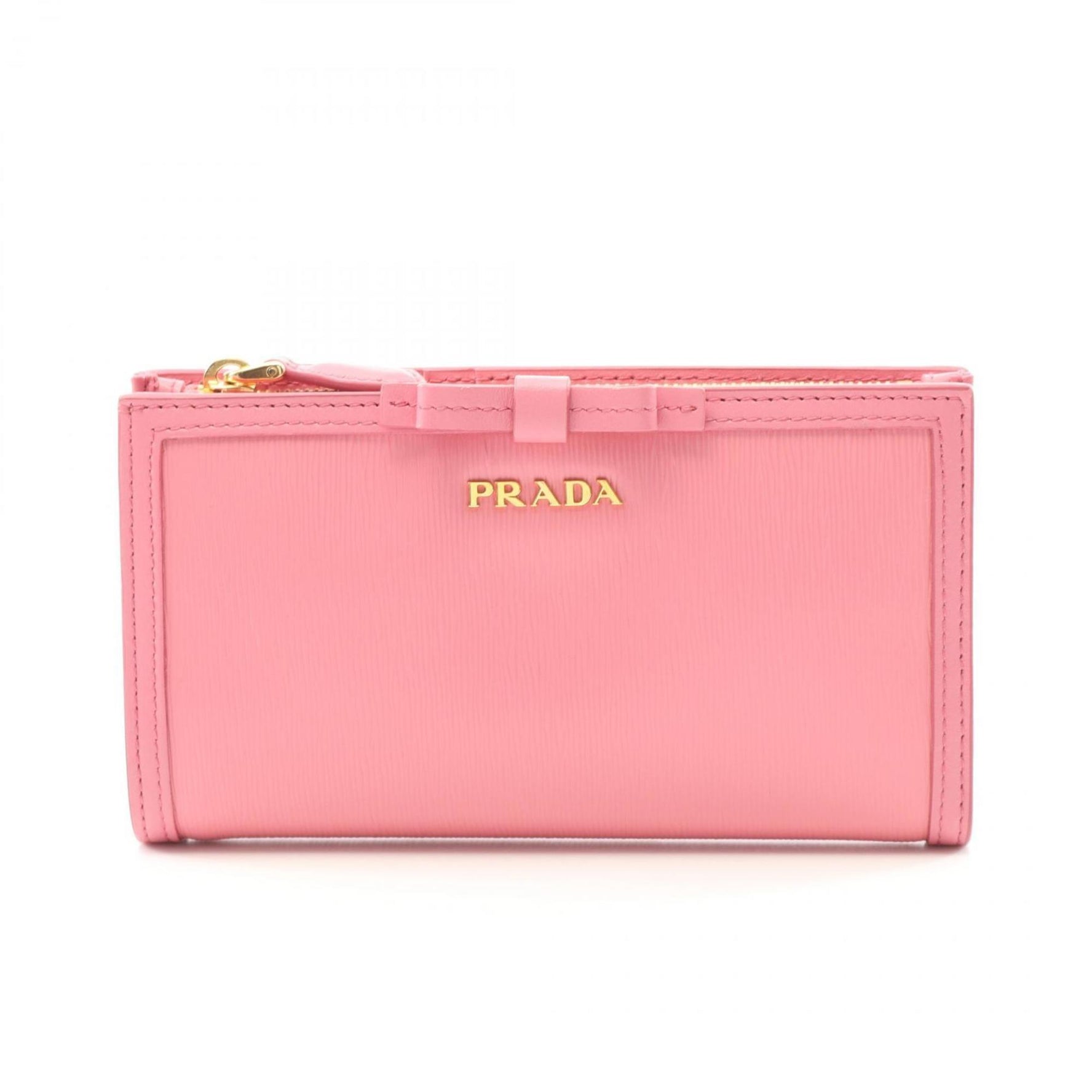 PRADA VITELLO MOVE FIOCO Bi-fold Wallet Leather