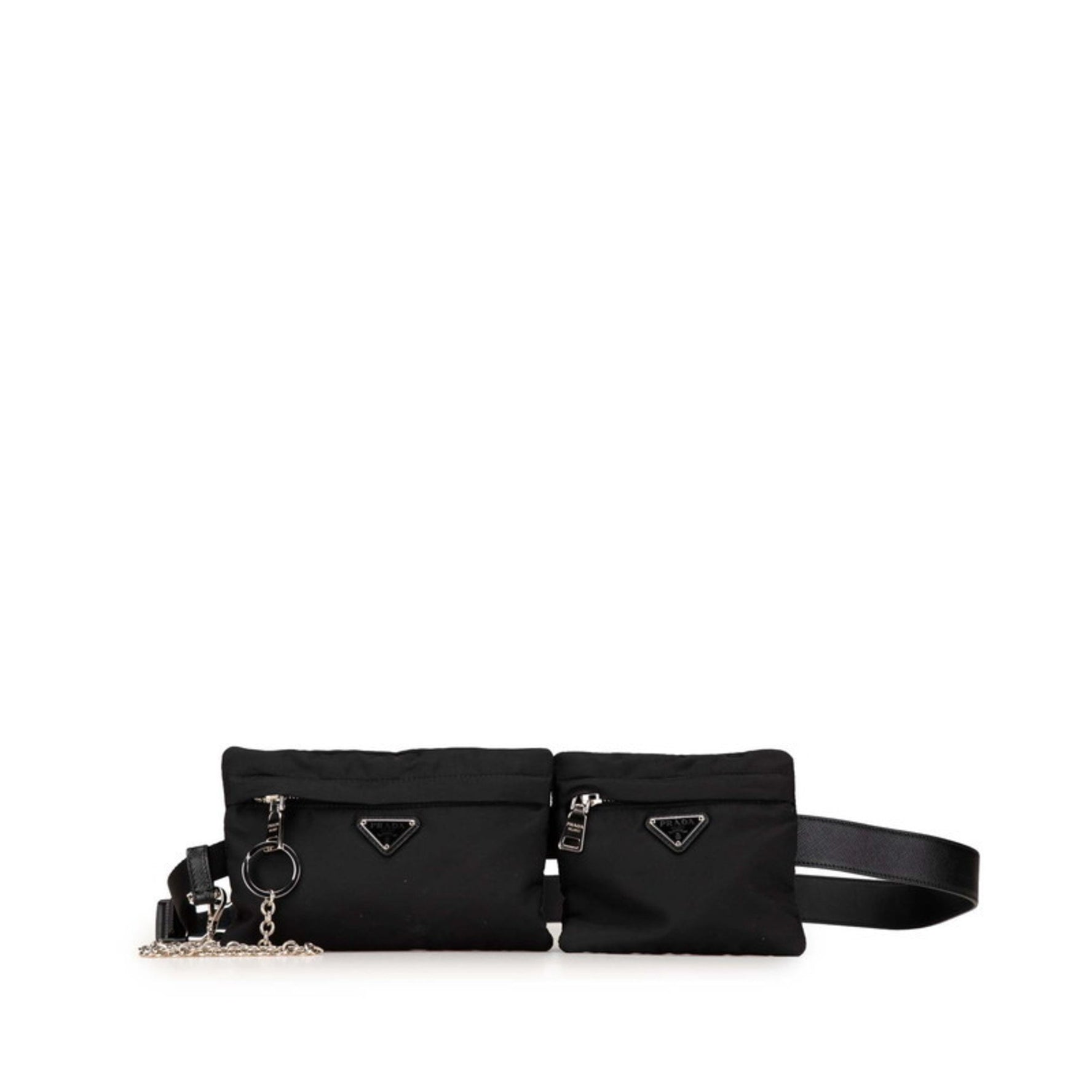 Prada Triangle Logo Plate Body Bag/Waist Bag Belt: 100 40 Nylon Leather