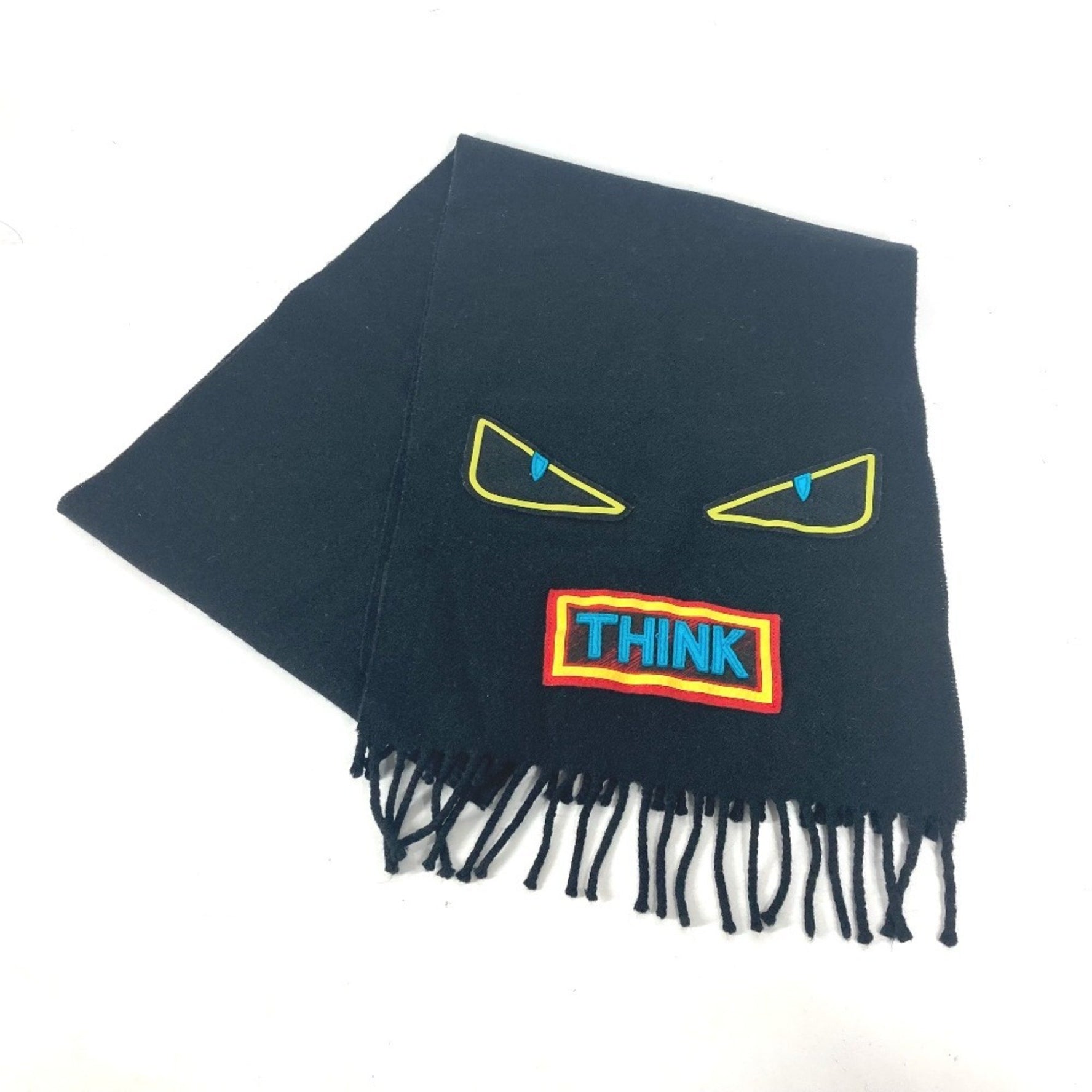 FENDI Monster Patch Scarf Wool Men's
