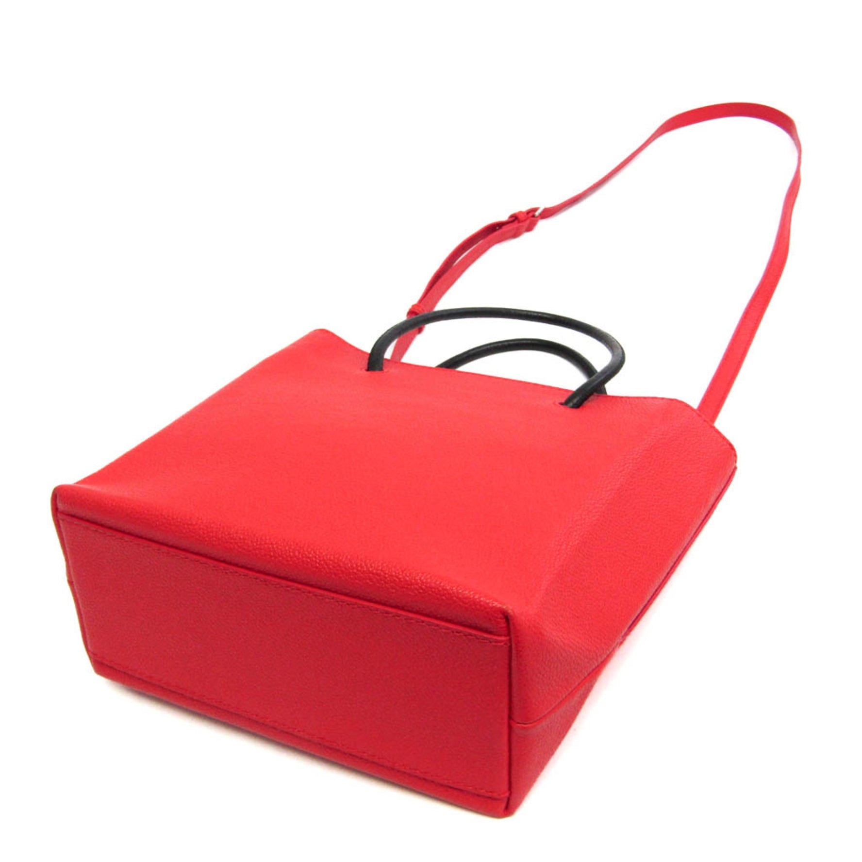 Balenciaga Shopping Tote XXS Leather Handbag,Shoulder Bag Black,Red Color