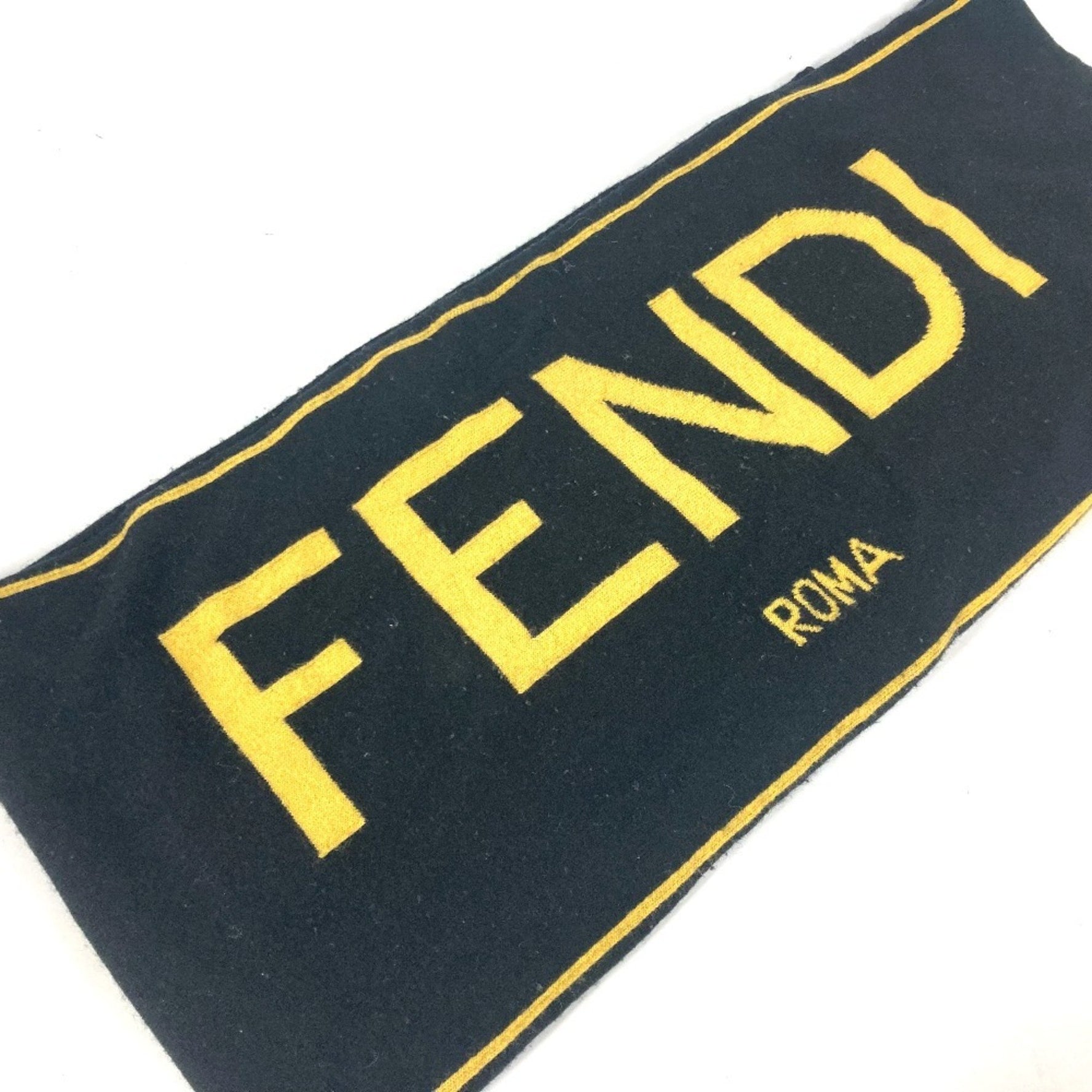 FENDI Bicolor Wool Scarf Black