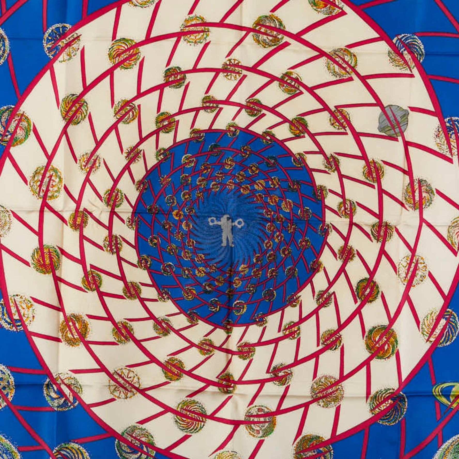 Hermes Hermès Carré 90 "Les Feux de L'Espace" Space Fireworks Scarf, White, Multicolor