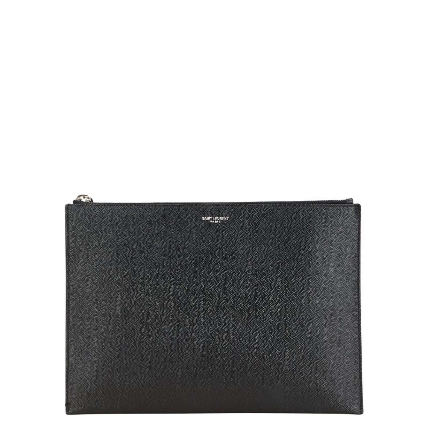 Saint Laurent logo clutch bag in leather .
