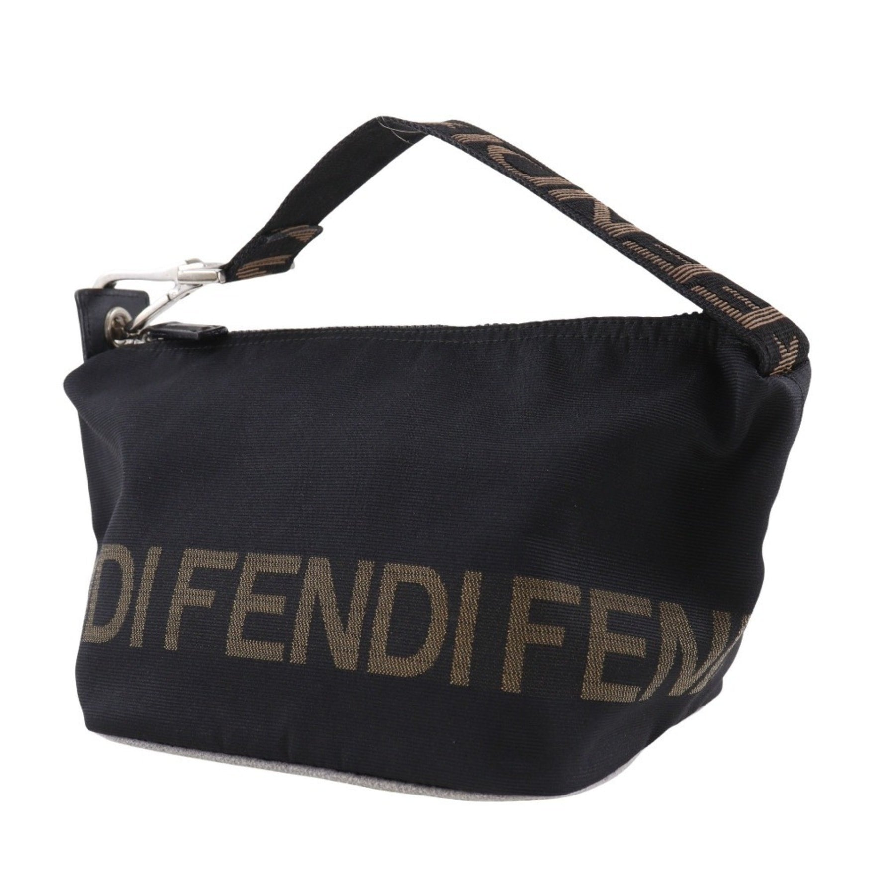 Fendi logo handbag, one-handle, nylon canvas, zipper