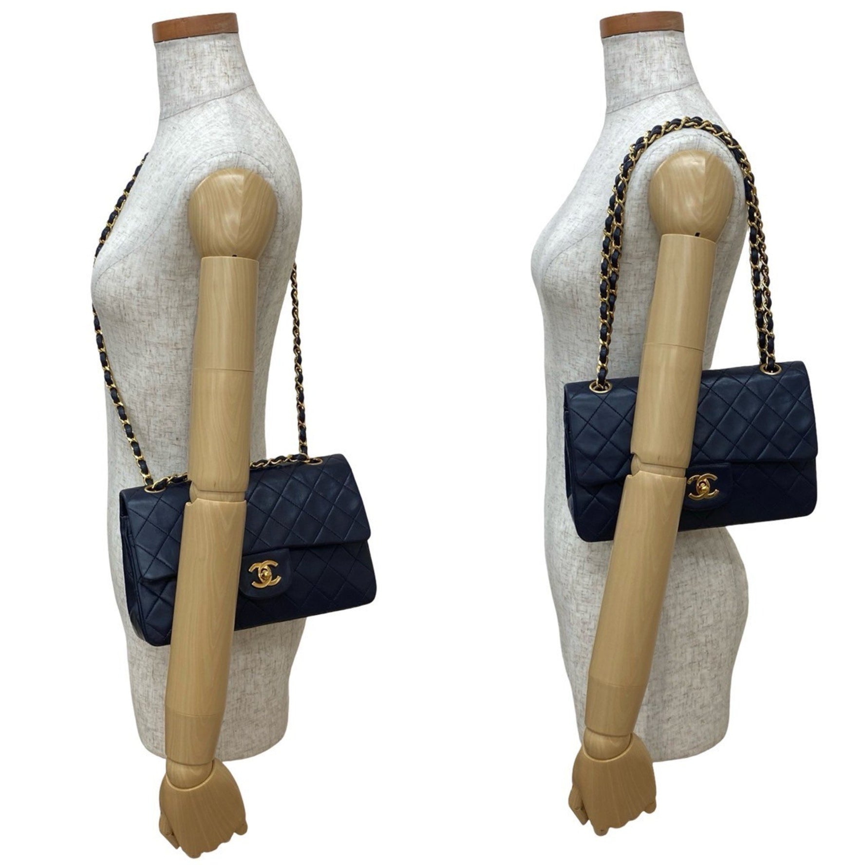 CHANEL Matelasse Coco Double Flap Lambskin Leather Chain Shoulder Bag