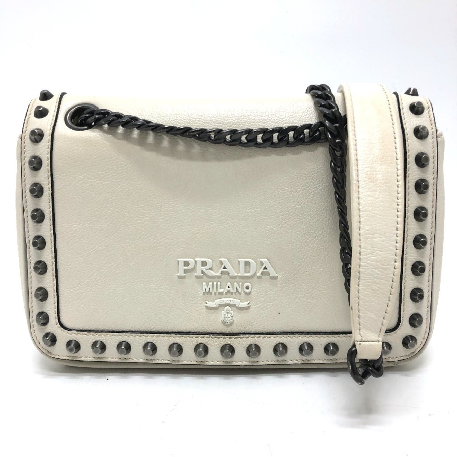 PRADA Logo studs Bag Shoulder Bag