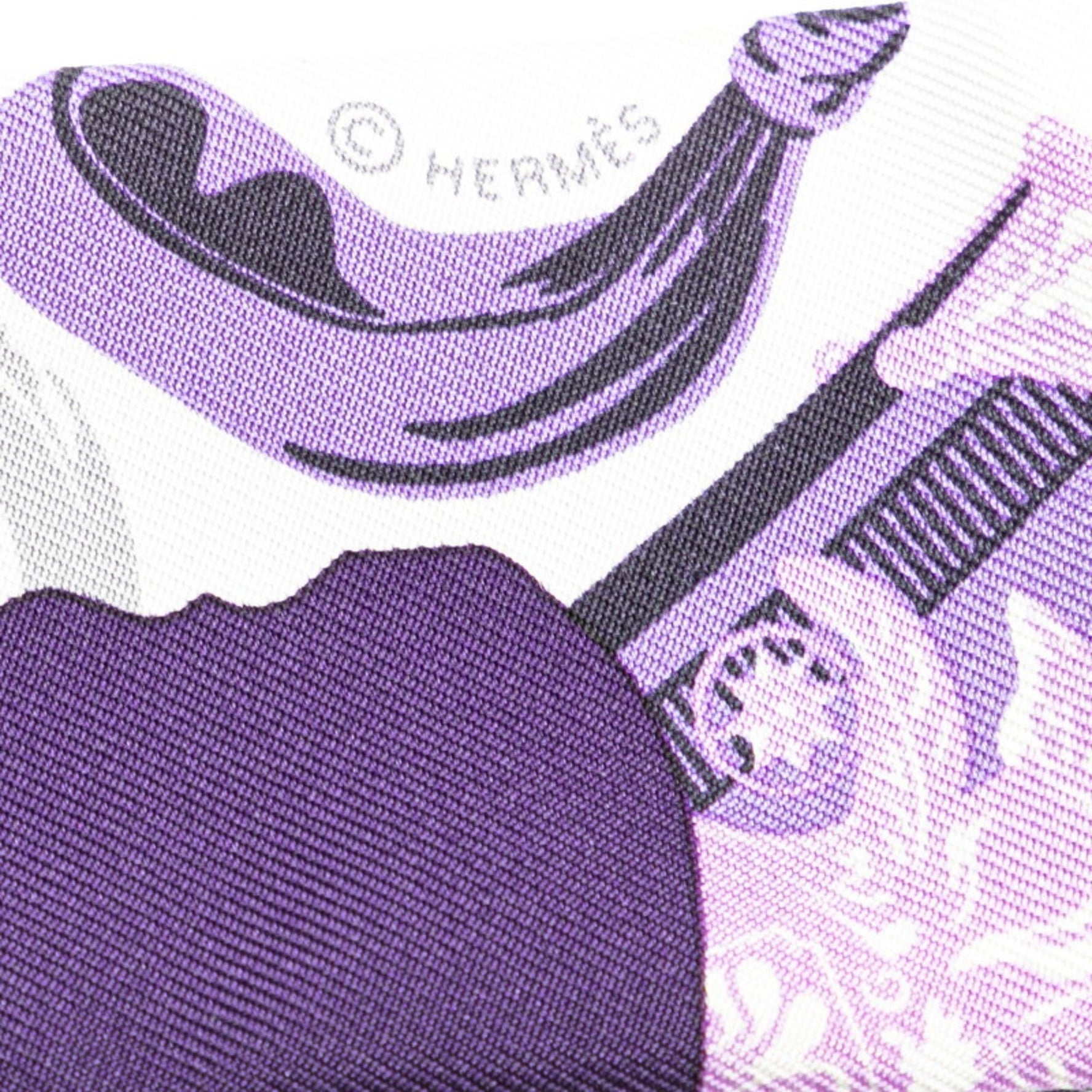 Hermes Twilly TOUT EN CARRE Everything is in the Carre Scarf Muffler Purple Multicolor Silk